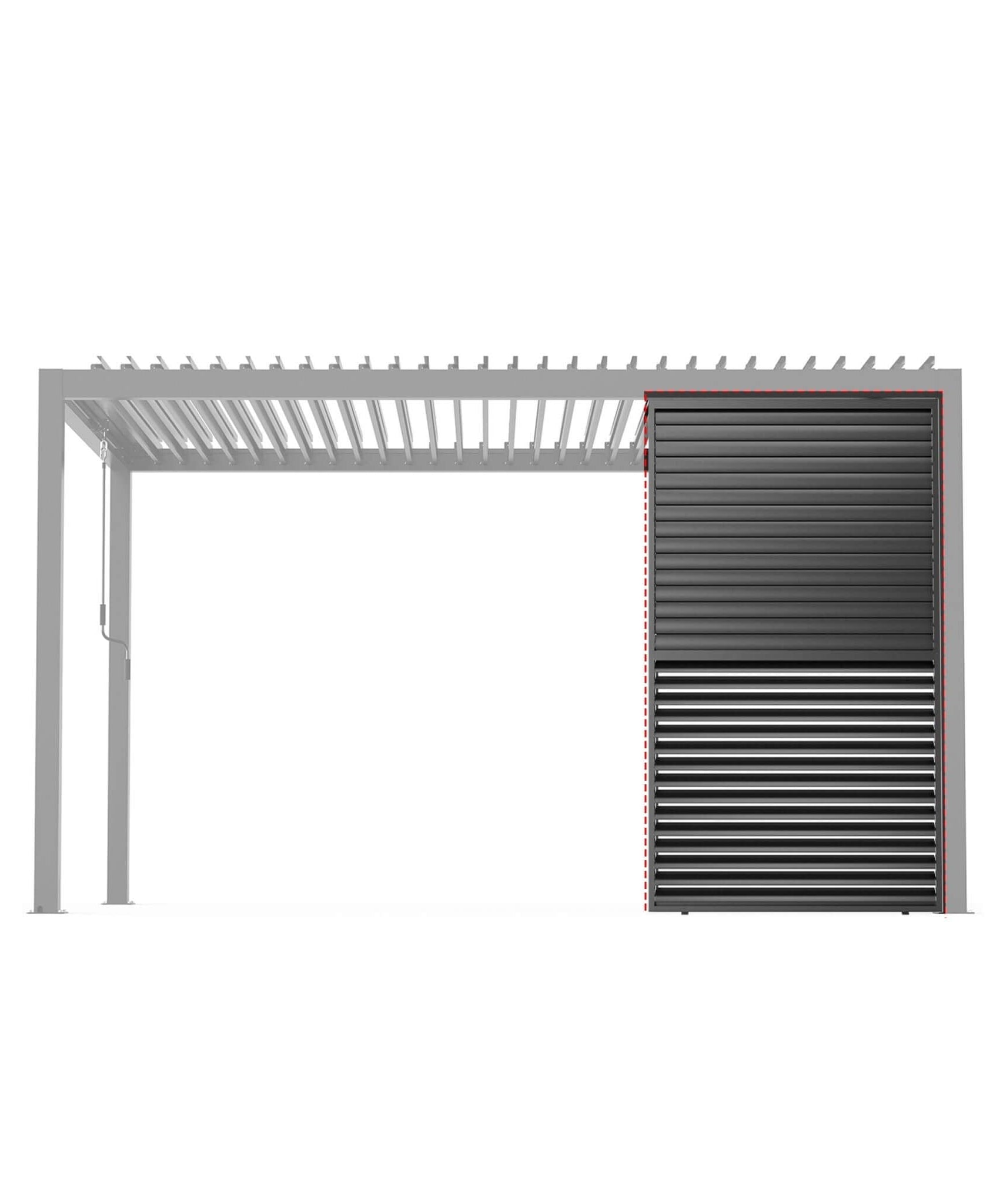 [04X07FT] Alora Premium Adjustable Aluminum Louvered Pergola With Side Wall Panel (SAK25458)
