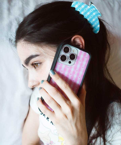 Gingham Hearts | Pink iPhone Case