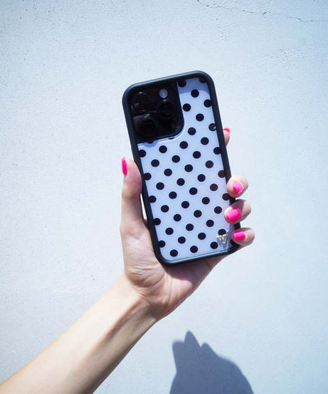 Polka Dot | White and Black iPhone Case