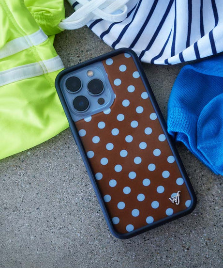 Polka Dot | Brown and Blue iPhone Case