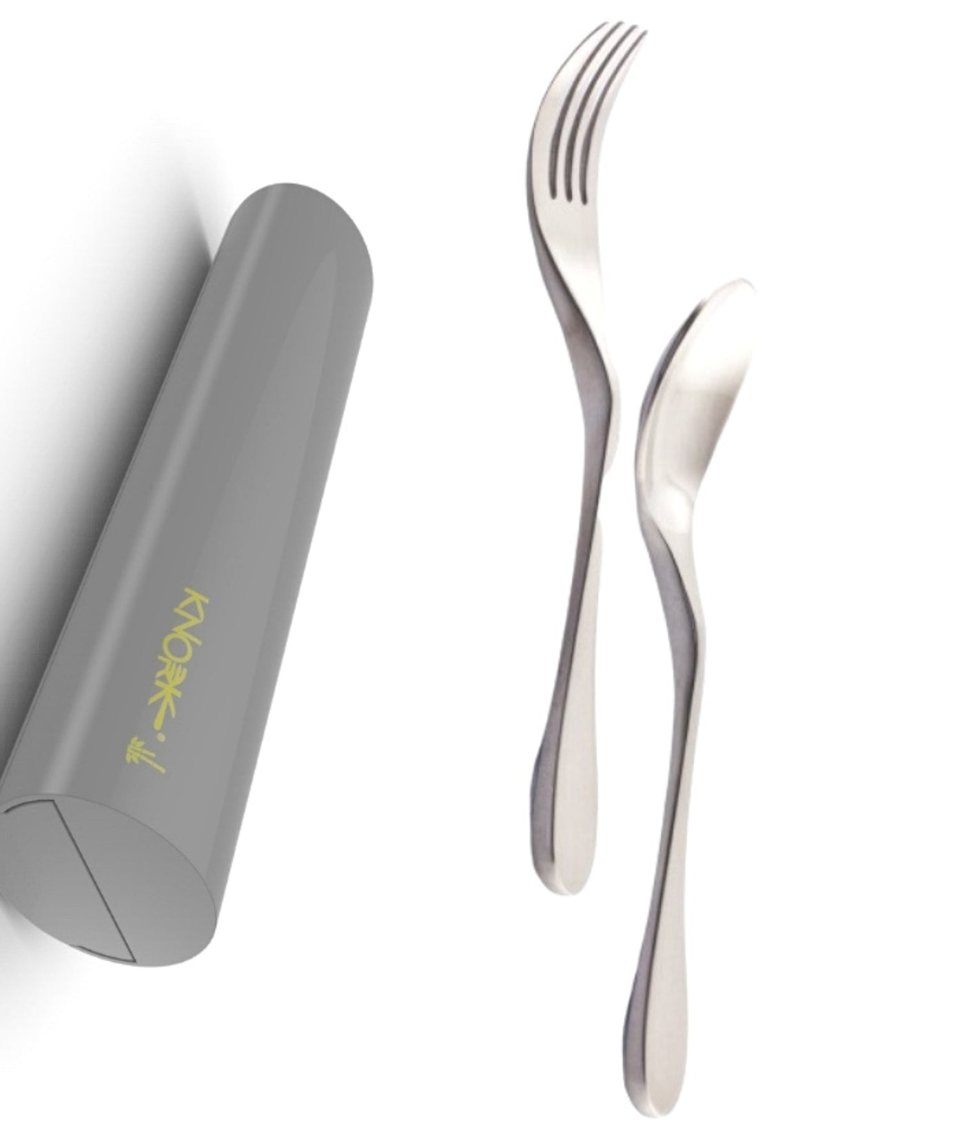 Öko-Reiseset, 2-teiliges Besteck mit Etui, Silber