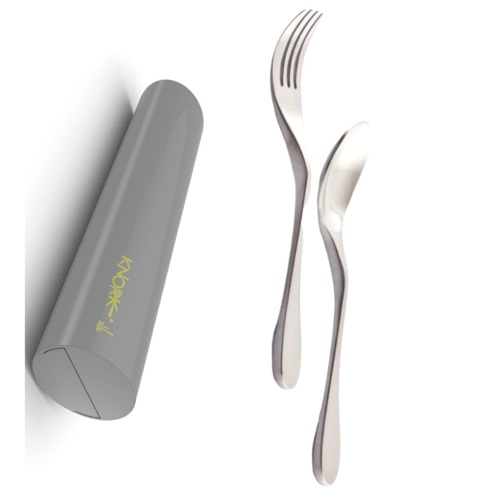 Eco Travel Set, 2 Piece Utensil Plus Case, Silver