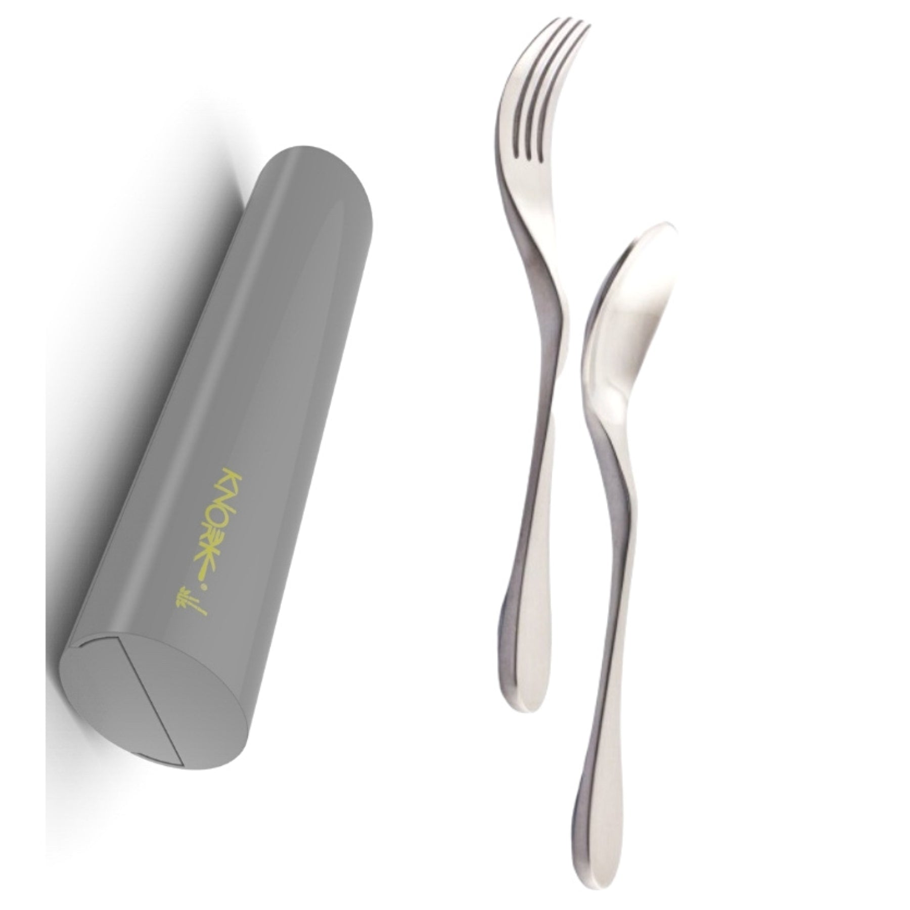 Öko-Reiseset, 2-teiliges Besteck mit Etui, Silber