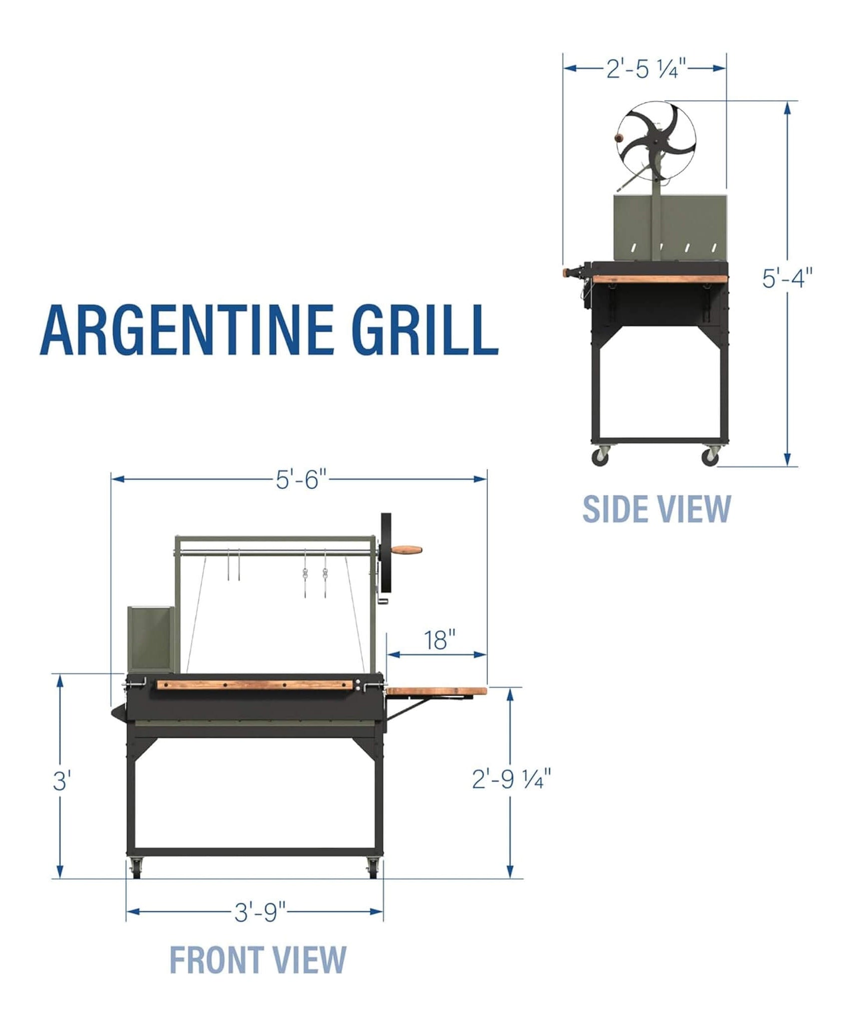 [05X02FT] Heavy-Duty Argentine Santa Maria Wood Fire And Charcoal BBQ Grill With Brasero (SAK52731)