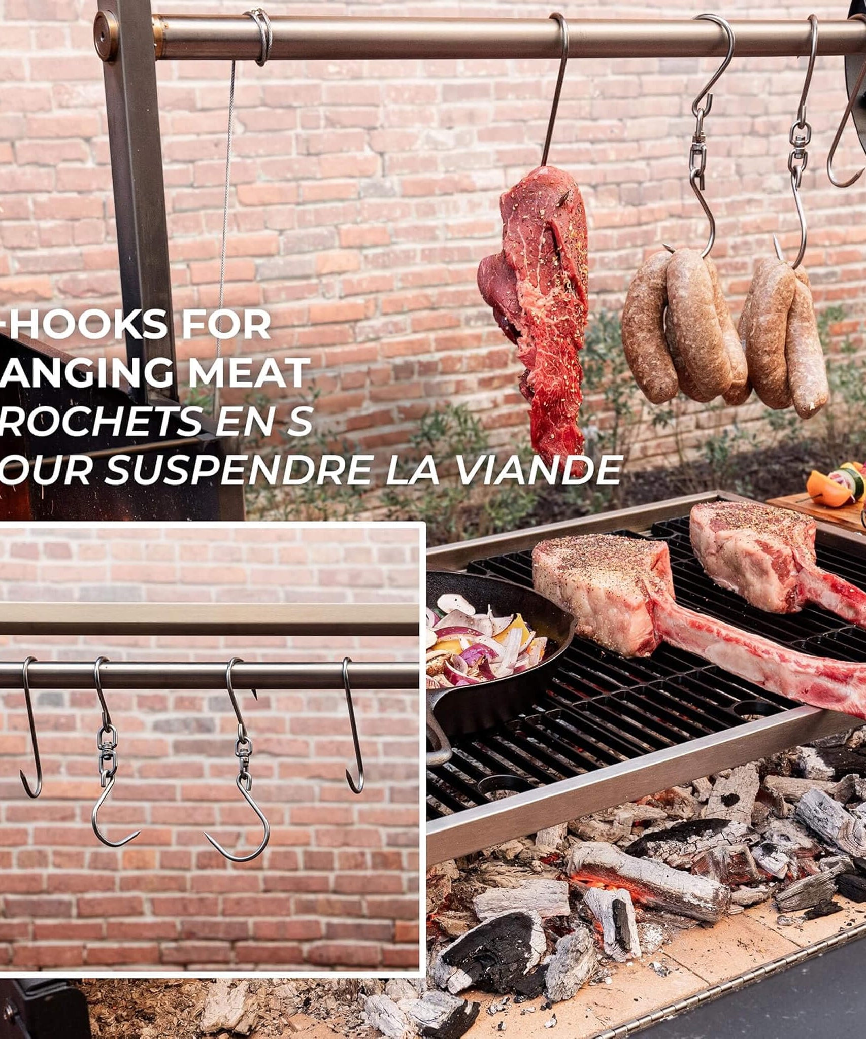 [05X02FT] Heavy-Duty Argentine Santa Maria Wood Fire And Charcoal BBQ Grill With Brasero (SAK52731)