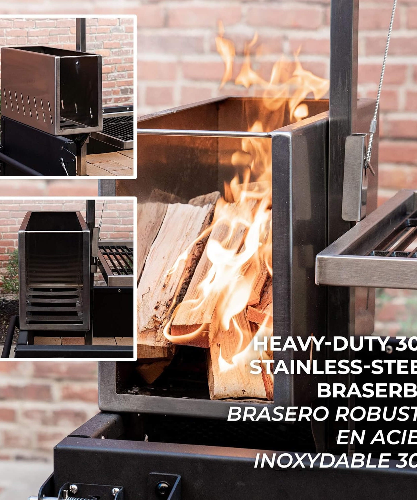 [05X02FT] Heavy-Duty Argentine Santa Maria Wood Fire And Charcoal BBQ Grill With Brasero (SAK52731)