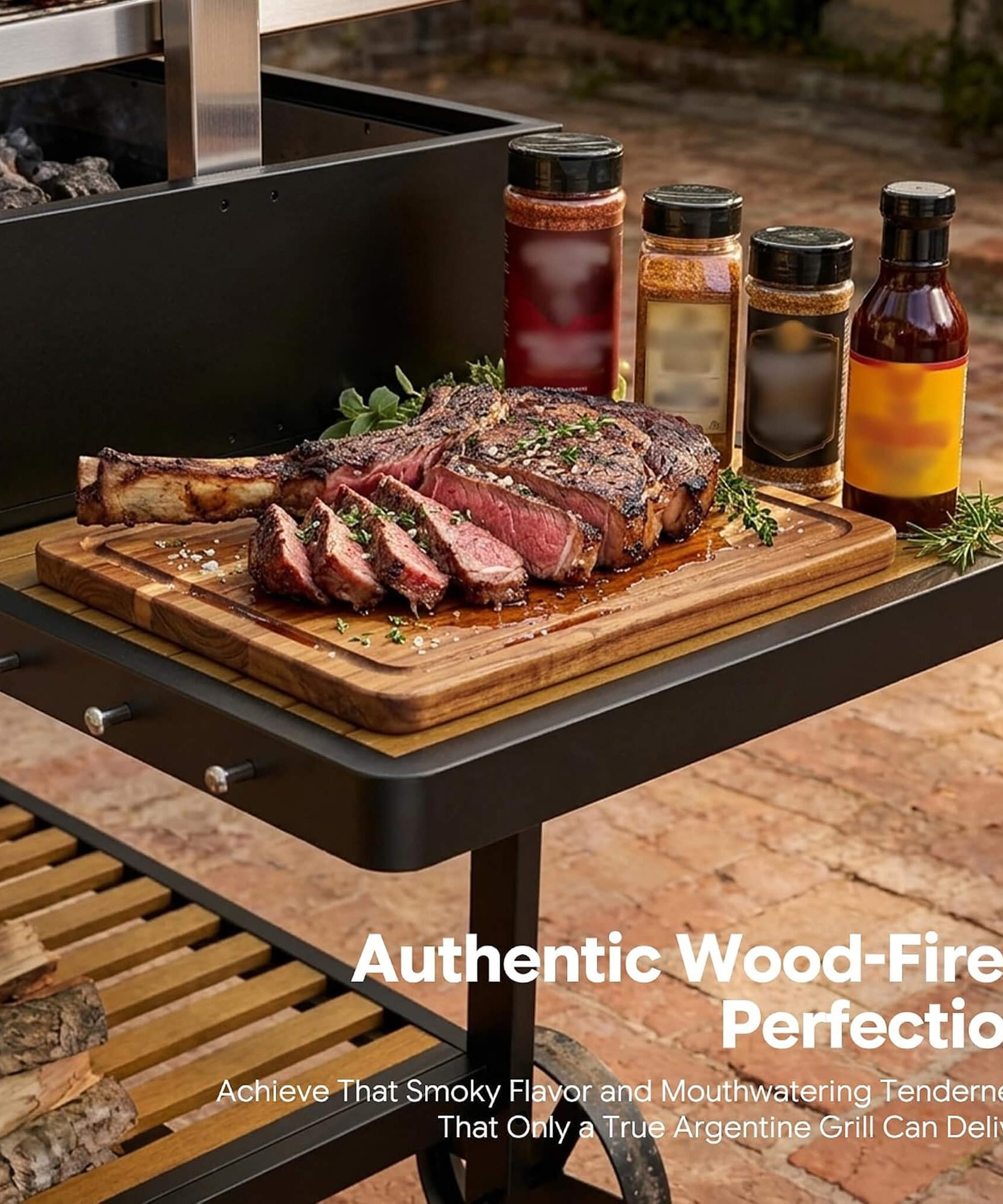 [05X03FT] Heavy-Duty Argentine Santa Maria All-In-One BBQ Grill With Brasero (SAK31862)