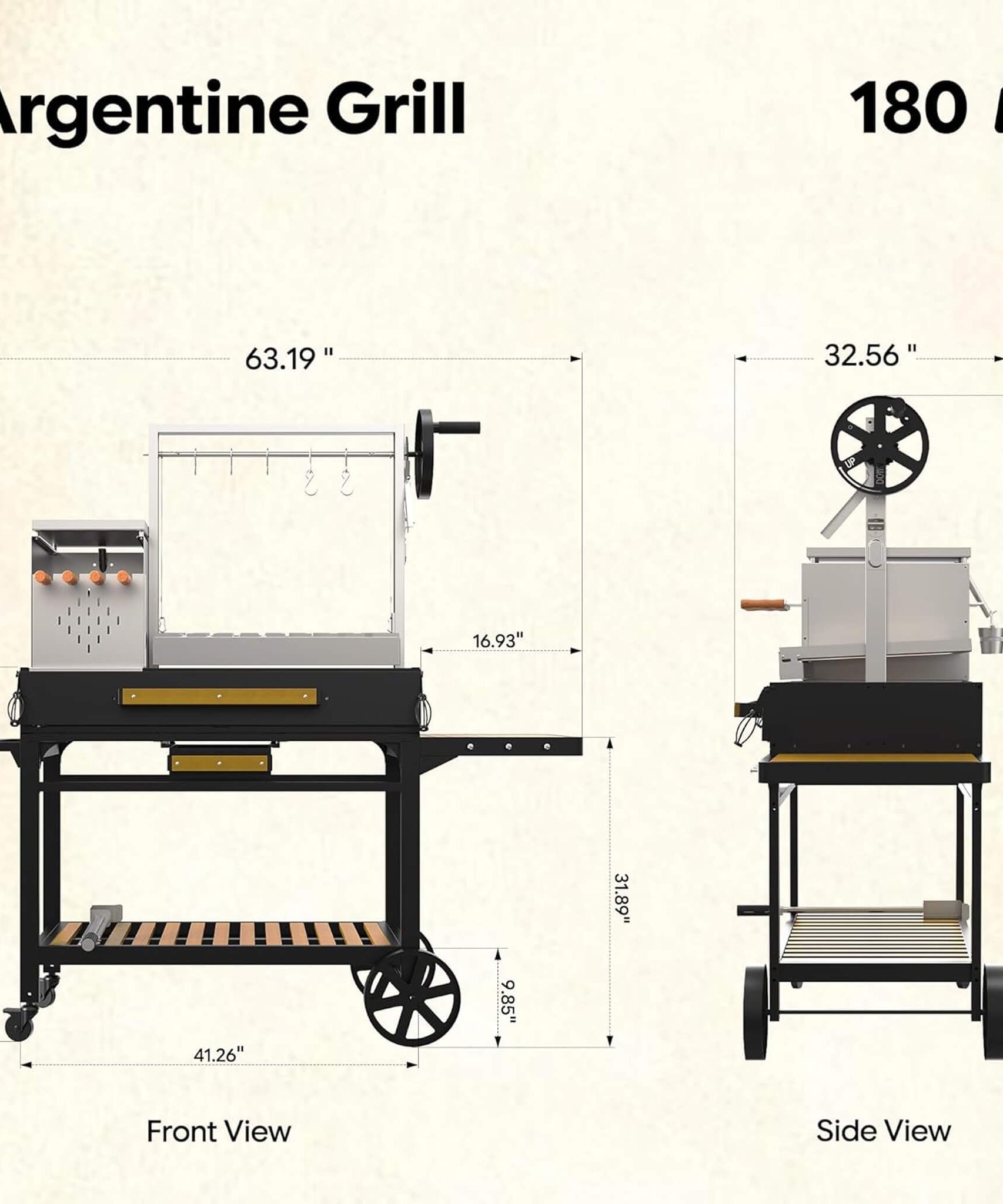 [05X03FT] Heavy-Duty Argentine Santa Maria All-In-One BBQ Grill With Brasero (SAK31862)