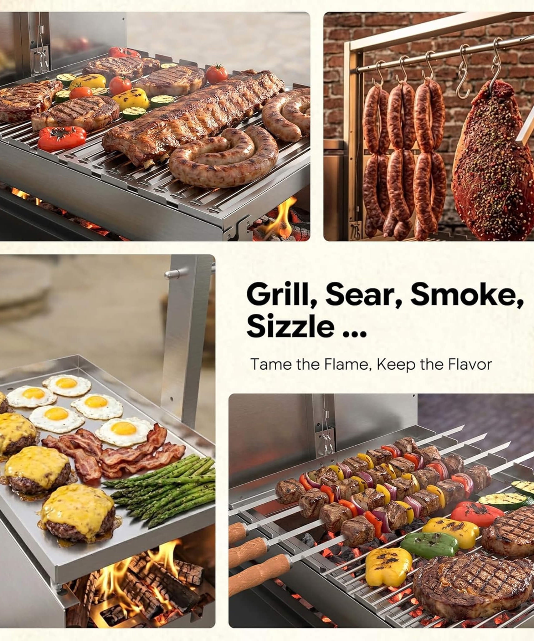 [05X03FT] Heavy-Duty Argentine Santa Maria All-In-One BBQ Grill With Brasero (SAK31862)