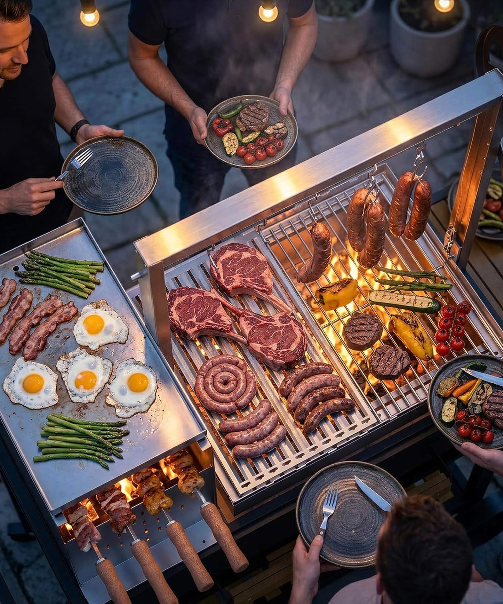 [05X03FT] Heavy-Duty Argentine Santa Maria All-In-One BBQ Grill With Brasero (SAK31862)