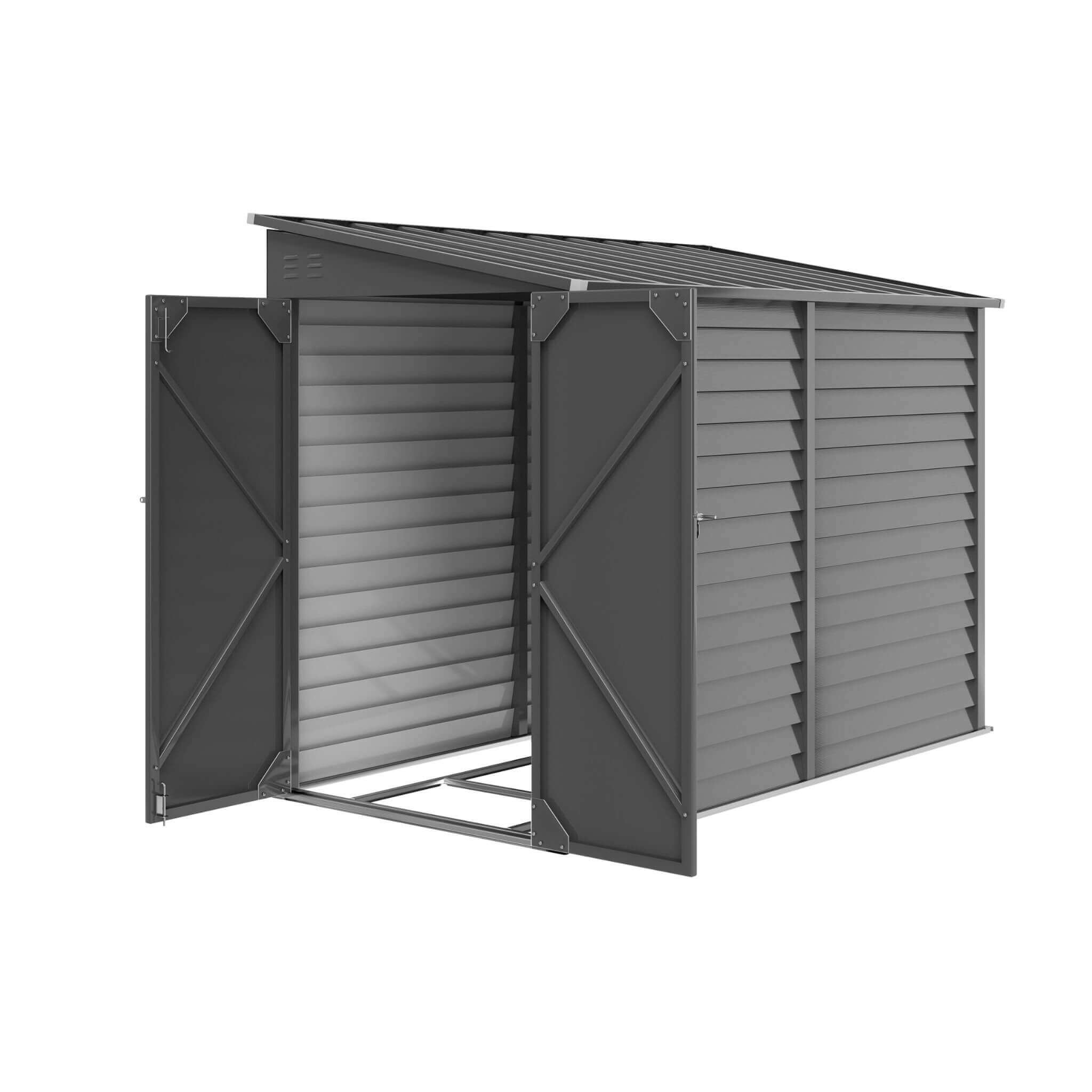 [05X09FT] Alora Heavy-Duty Outdoor Galvanized Steel Storage Shed With Lockable Doors (SAK80637)