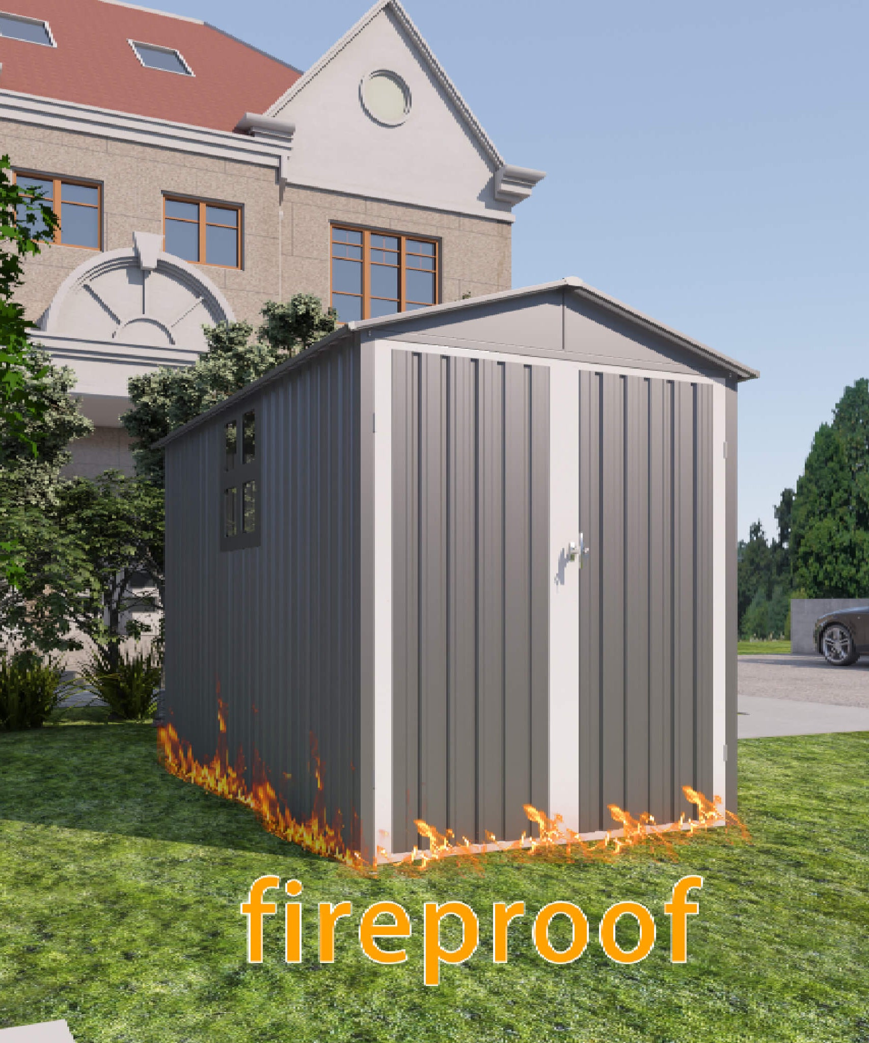 [05X10FT] Alora Large Weatherproof Outdoor Motocycle And Tools Storage Shed (SAK91642)