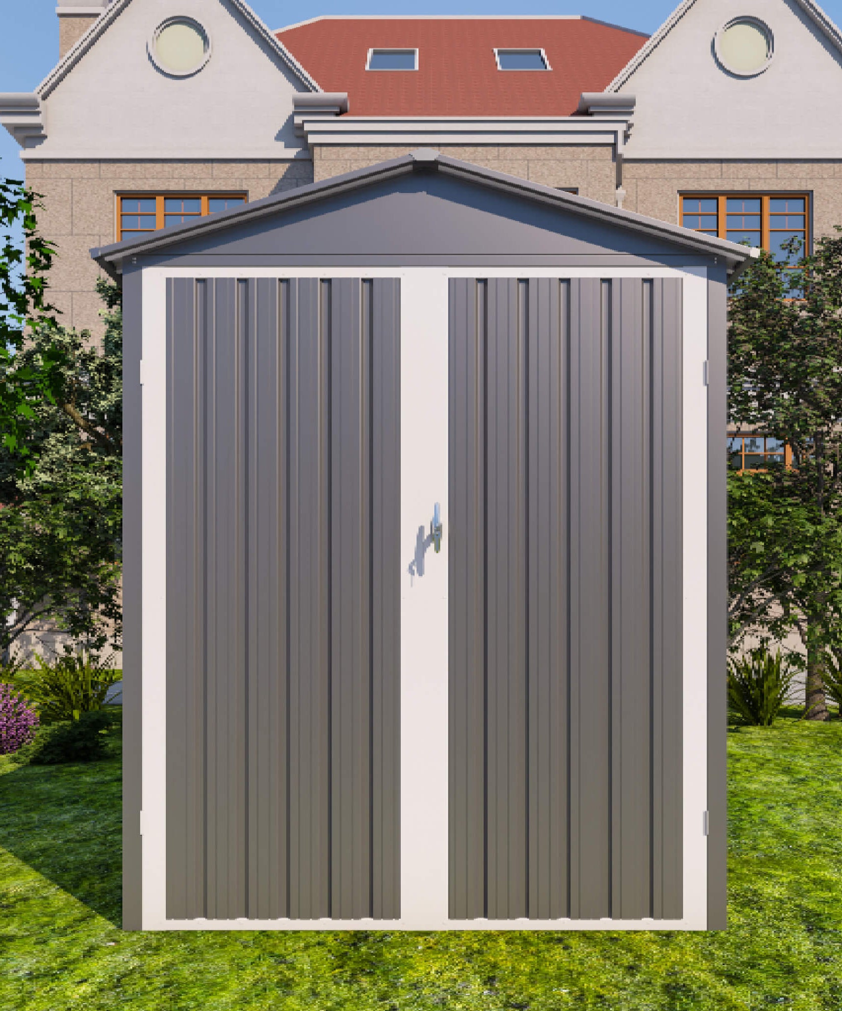 [05X10FT] Alora Large Weatherproof Outdoor Motocycle And Tools Storage Shed (SAK91642)