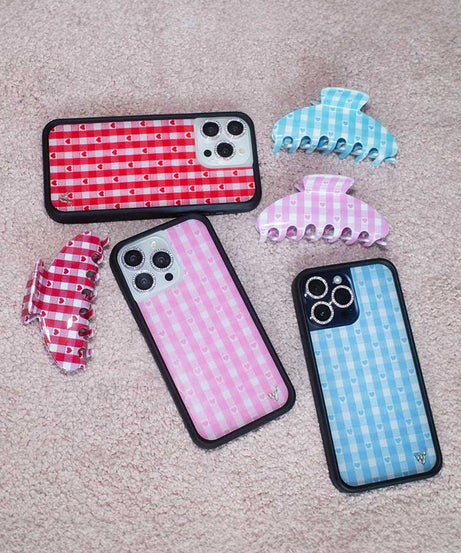 Gingham Hearts | Pink iPhone Case