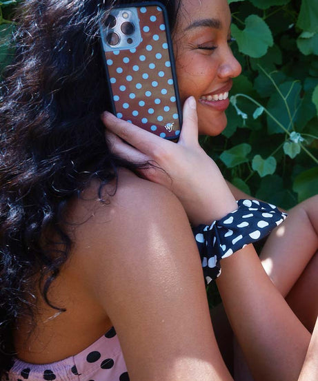 Polka Dot | Brown and Blue iPhone Case