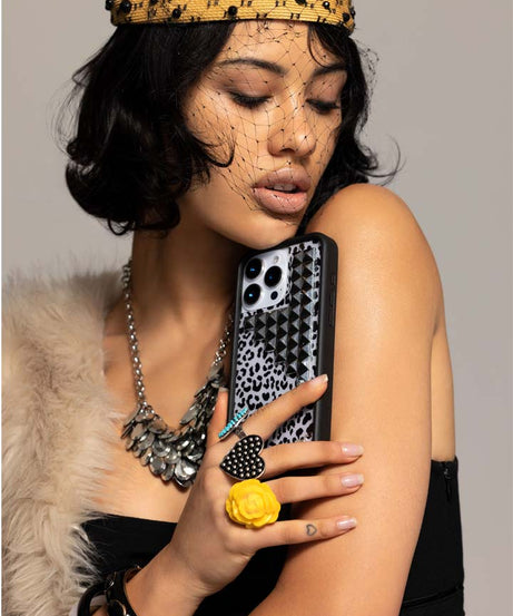 Snow Meow Stud iPhone Case