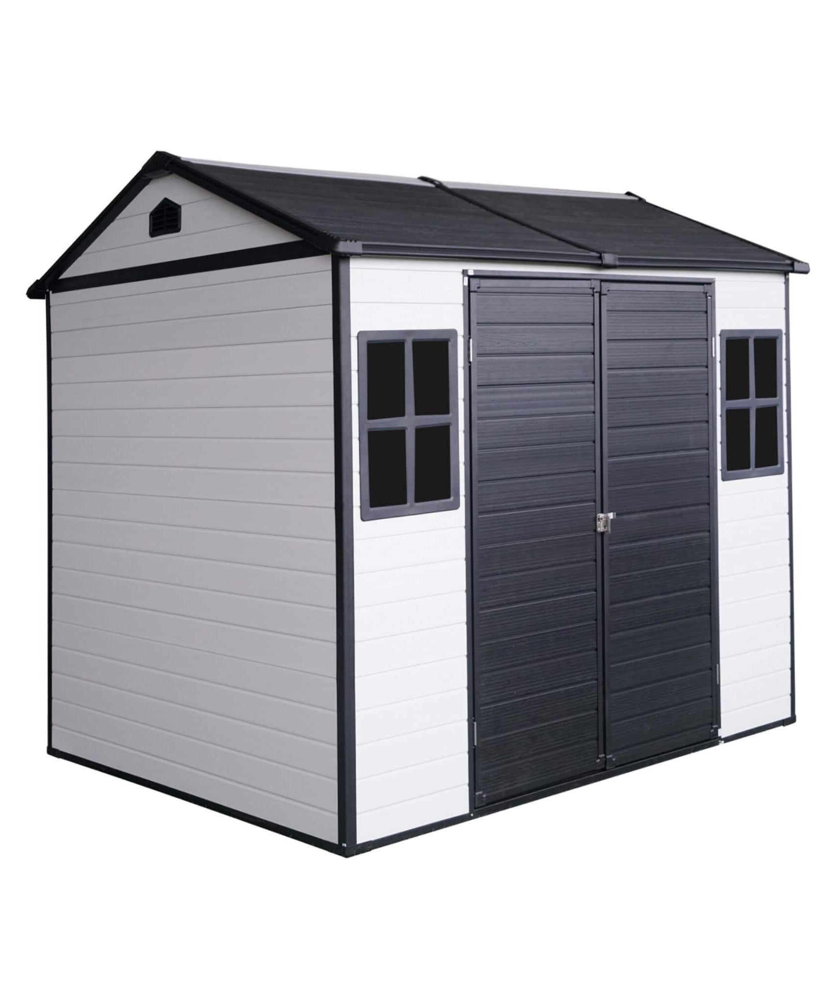 [06X08FT] Alora Heavy-Duty Outdoor Resin Storage Shed With Lockable Doors And Built-In Floor (SAK26342)