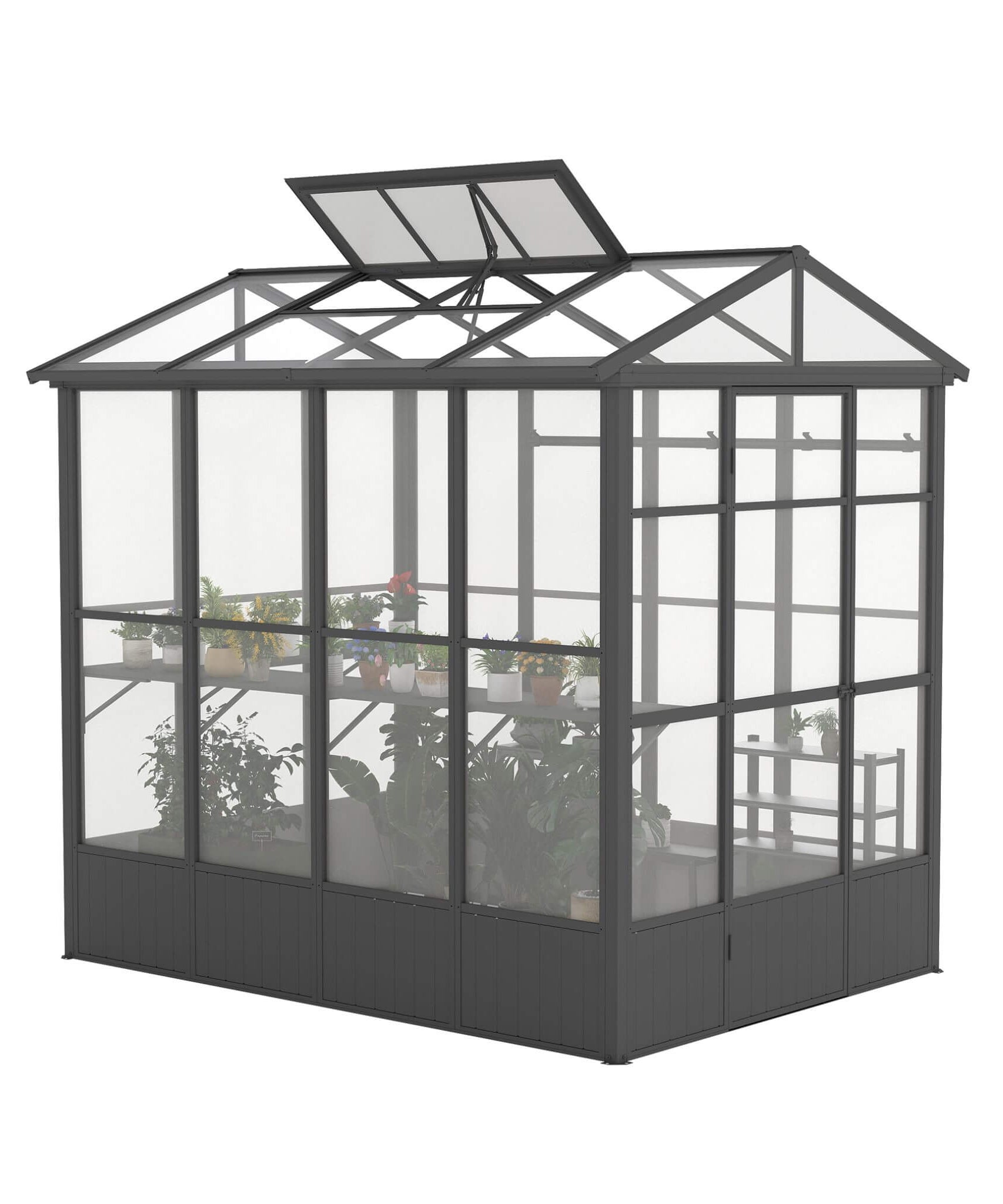 [06X08FT] Heavy-Duty Outdoor Polycarbonate Greenhouse With Fully Automatic Temperature Control Vent (SAK51892)
