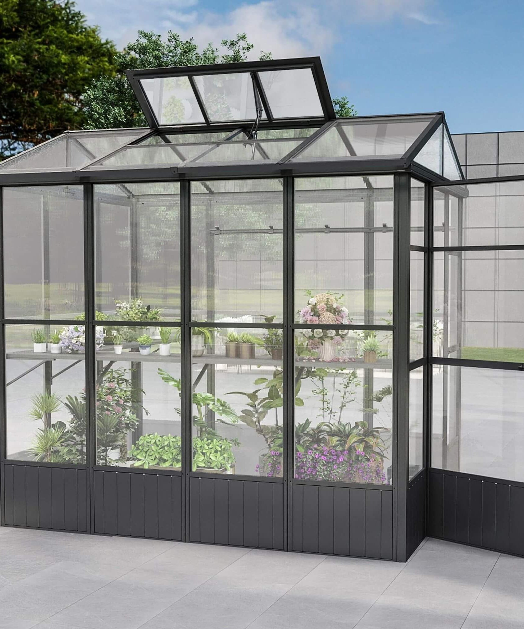 [06X08FT] Heavy-Duty Outdoor Polycarbonate Greenhouse With Fully Automatic Temperature Control Vent (SAK51892)