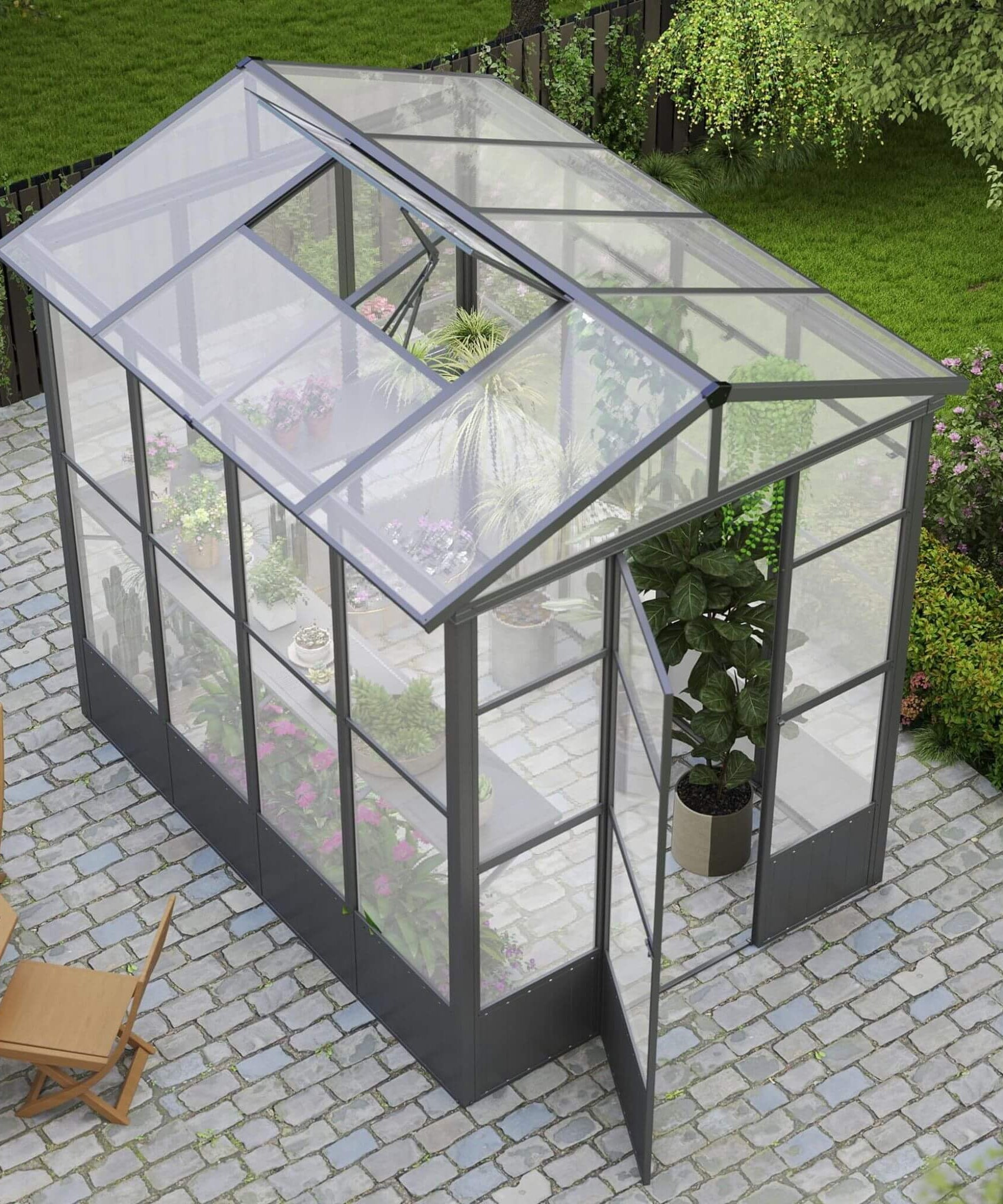 [06X08FT] Heavy-Duty Outdoor Polycarbonate Greenhouse With Fully Automatic Temperature Control Vent (SAK51892)