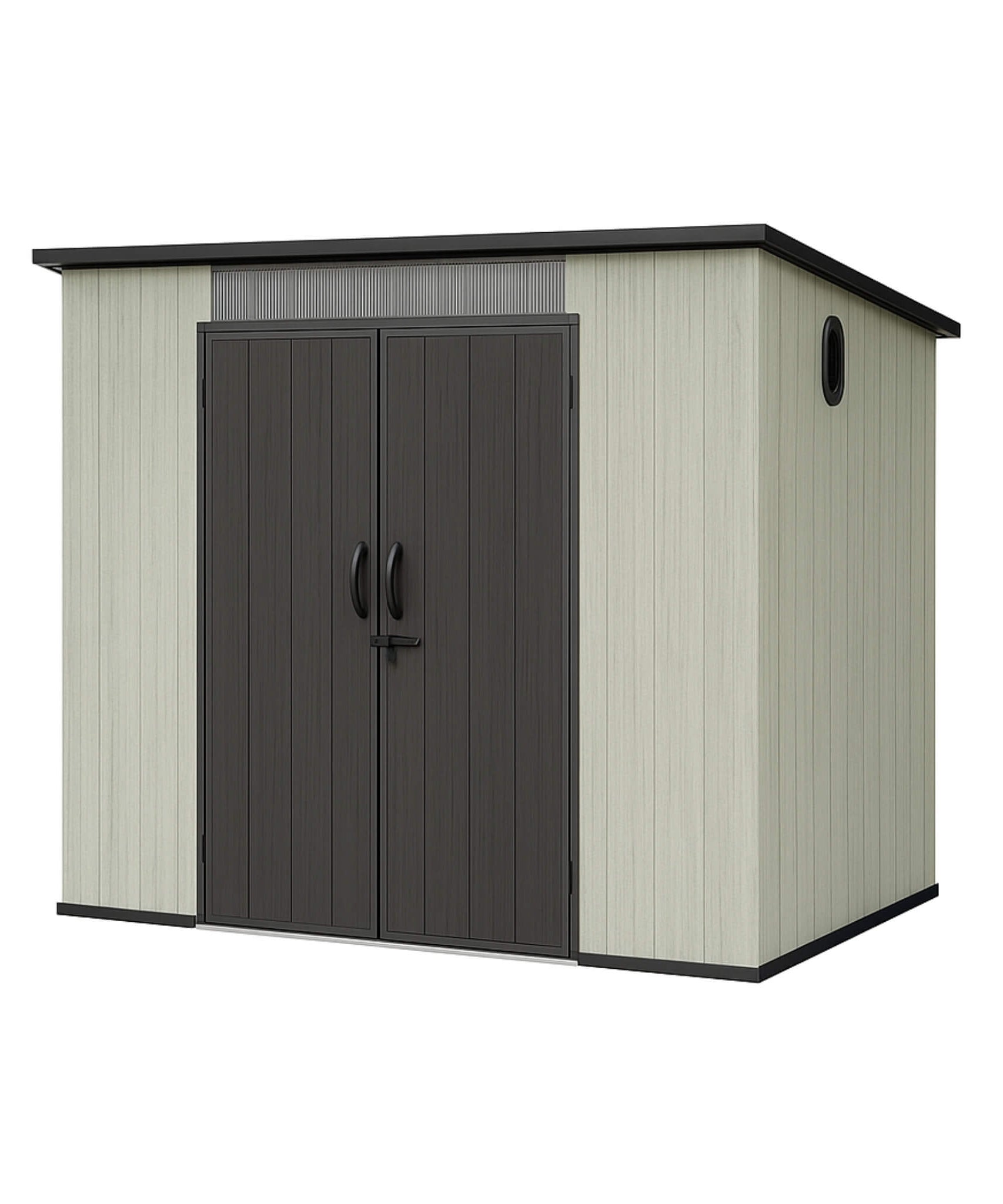 [06X08FT] Alora Outdoor Resin Storage Shed With Lockable Double Doors And Sloping Roof (SAK73286)
