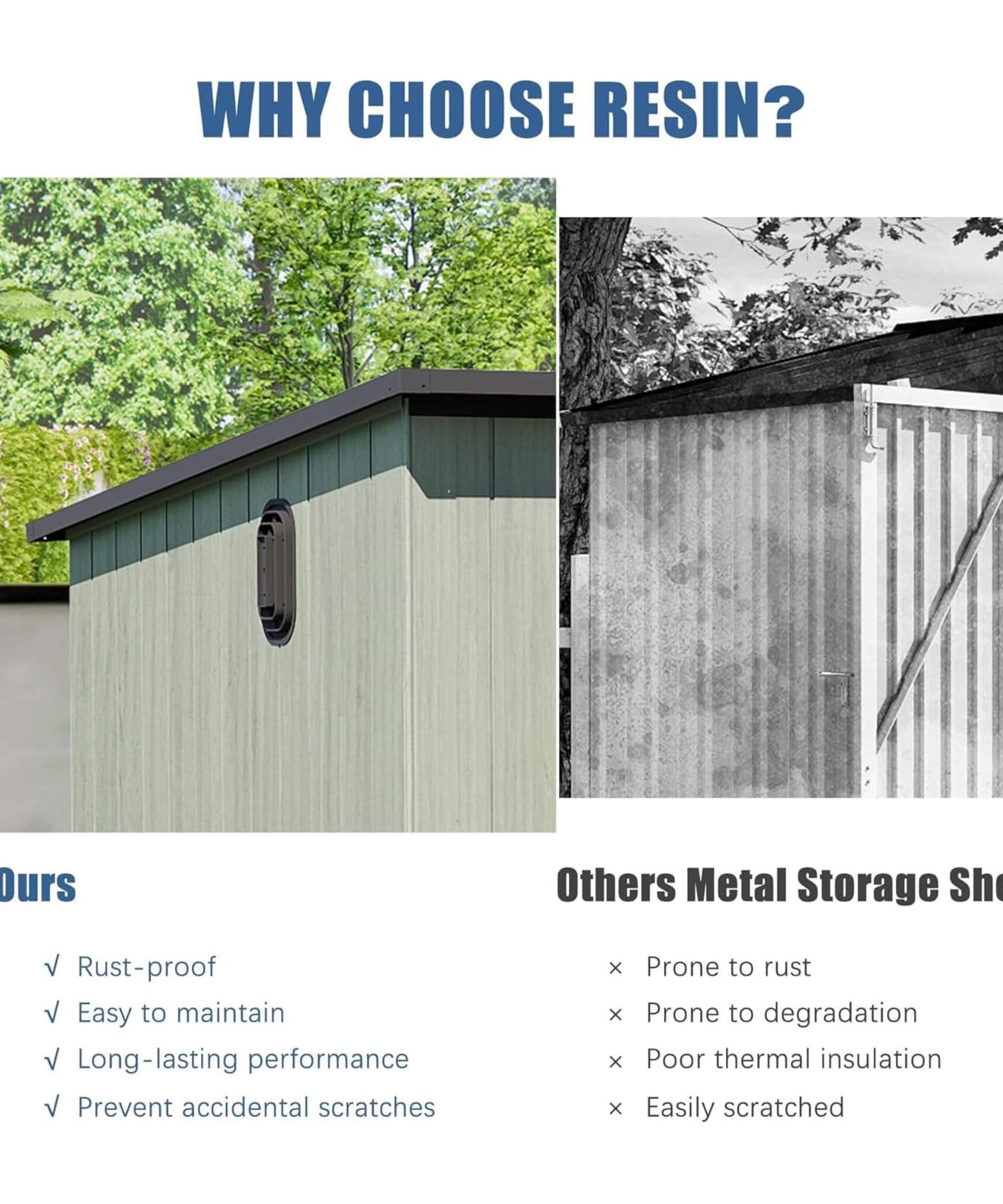 [06X08FT] Alora Outdoor Resin Storage Shed With Lockable Double Doors And Sloping Roof (SAK73286)
