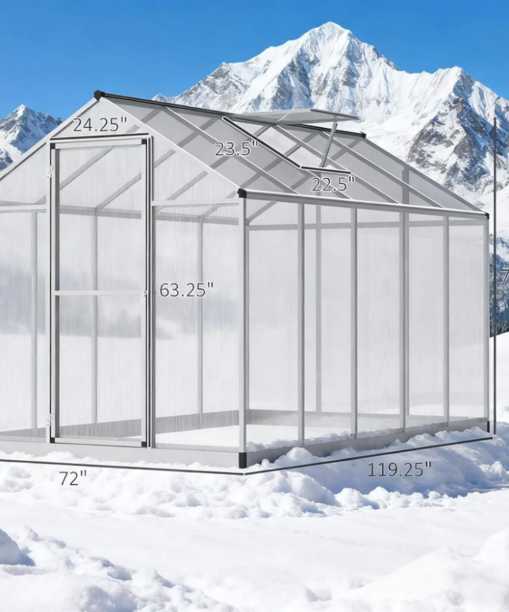 [06X10FT] Large Walk-In Backyard Greenhouse W/ Rainwater Collection System And Roof Vent (SAK93581)