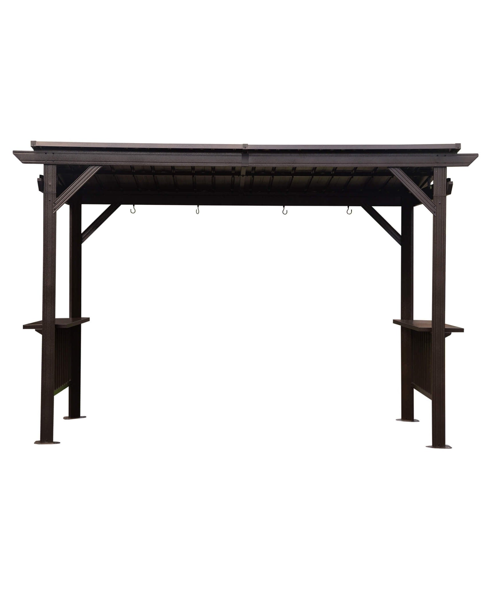 [06X12FT] Hardtop Grill Gazebo With Steel Roof, Shelves, And Hooks (SAK81324)