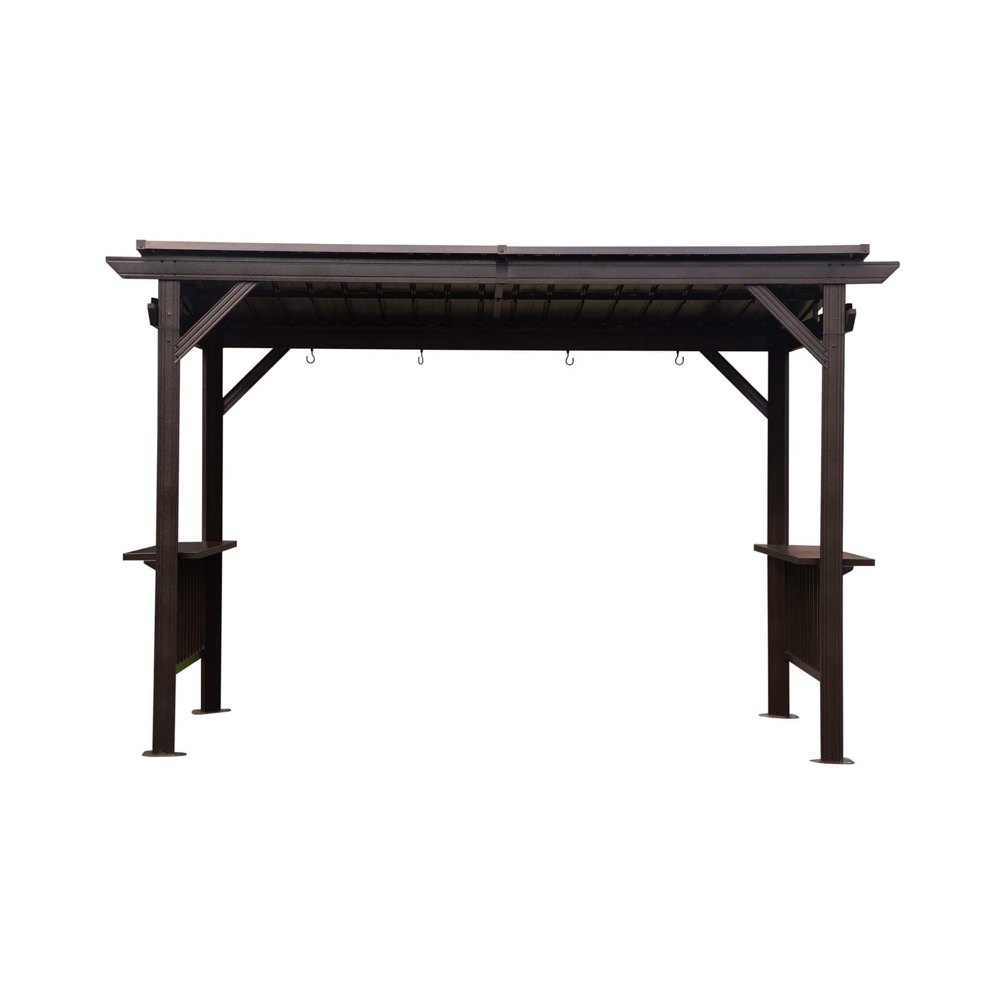 [06X12FT] Hardtop Grill Gazebo With Steel Roof, Shelves, And Hooks (SAK81324)