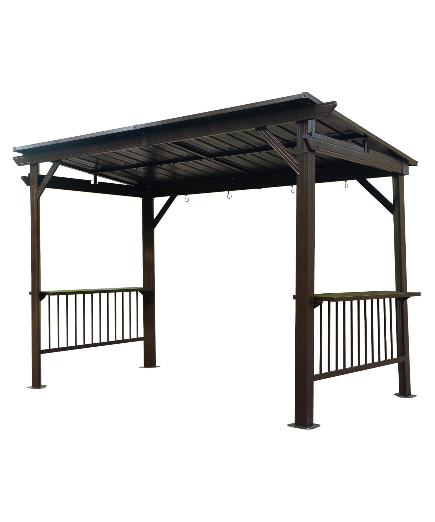 [06X12FT] Hardtop Grill Gazebo With Steel Roof, Shelves, And Hooks (SAK81324)