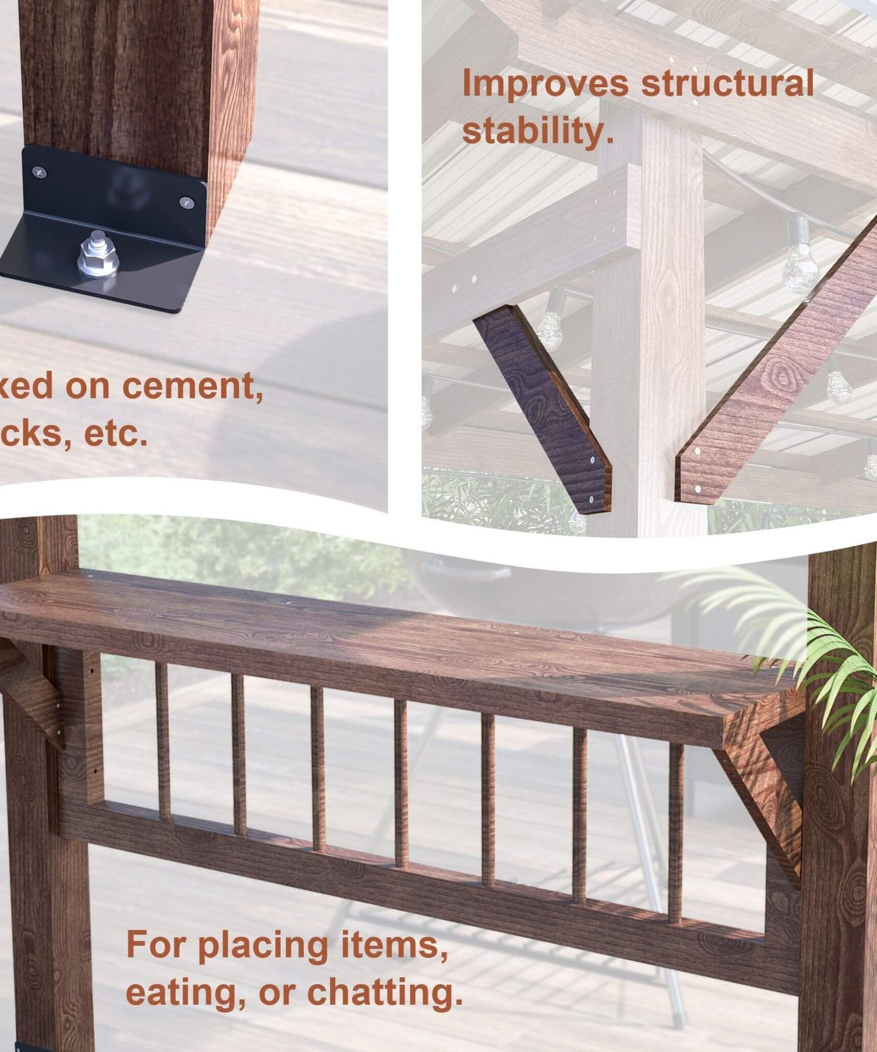 [06X13FT] Alora Durable Outdoor Hardtop BBQ Grill Shelter Gazebo With Shelves (SAK65420)