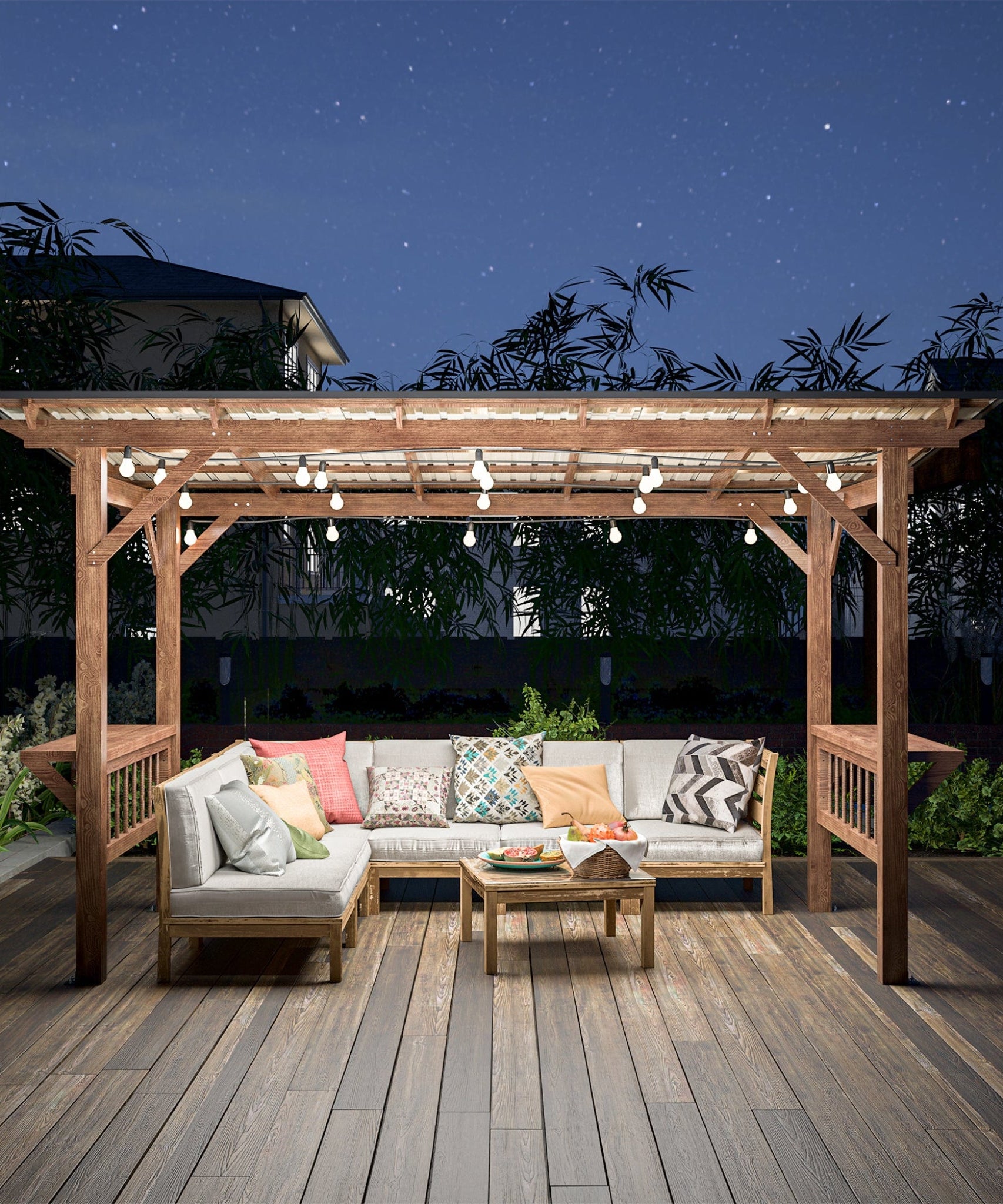 [06X13FT] Alora Durable Outdoor Hardtop BBQ Grill Shelter Gazebo With Shelves (SAK65420)