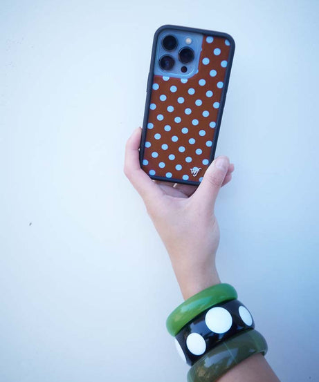 Polka Dot | Brown and Blue iPhone Case