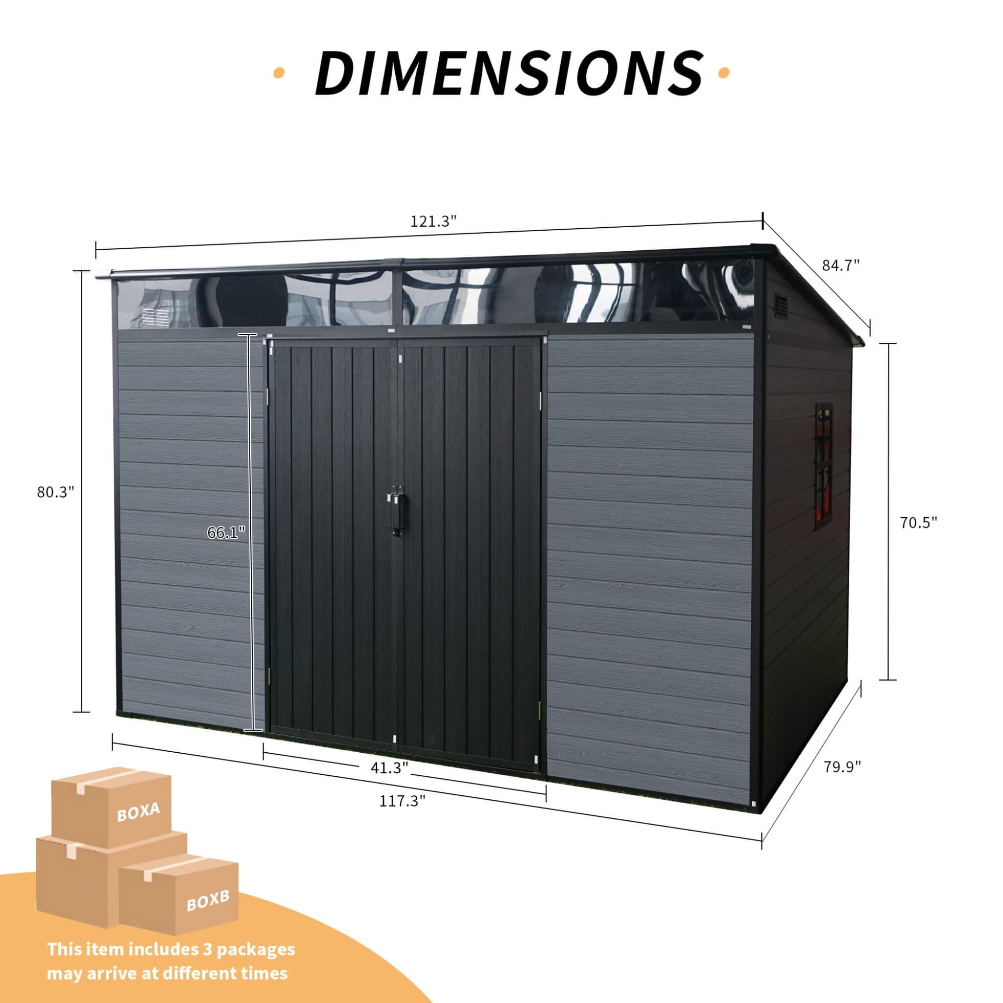 [07X10FT] Alora Outdoor Resin Garden Shed With Floor, Window, And Lockable Door (SAK25987)