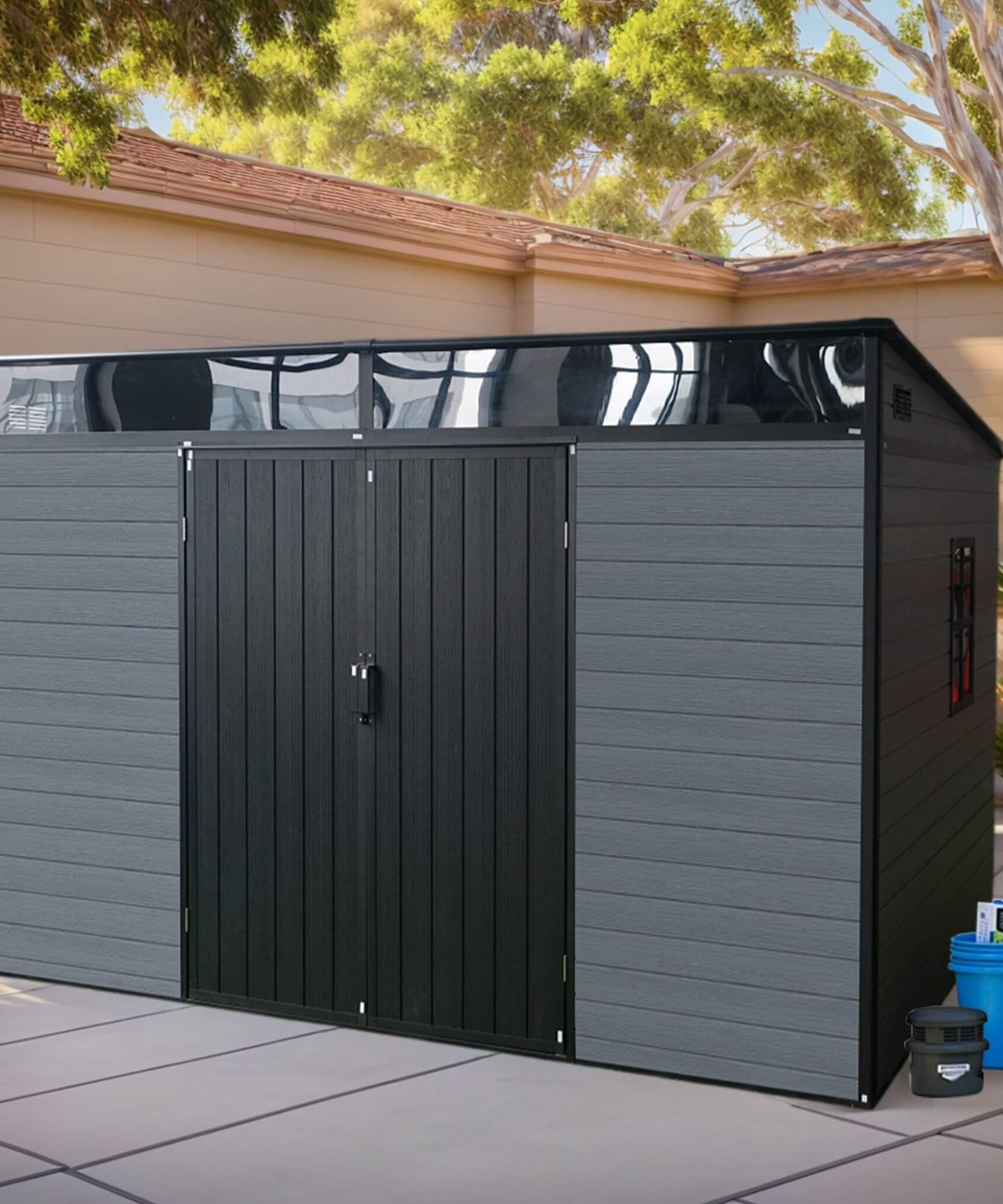 [07X10FT] Alora Outdoor Resin Garden Shed With Floor, Window, And Lockable Door (SAK25987)