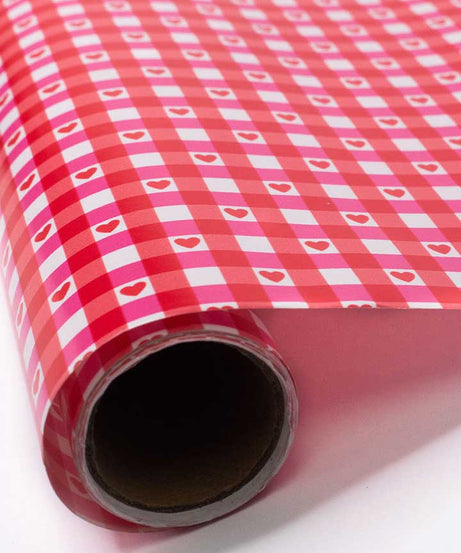 Oh Deer and Red Gingham Hearts Gift Wrap - 2 Pack