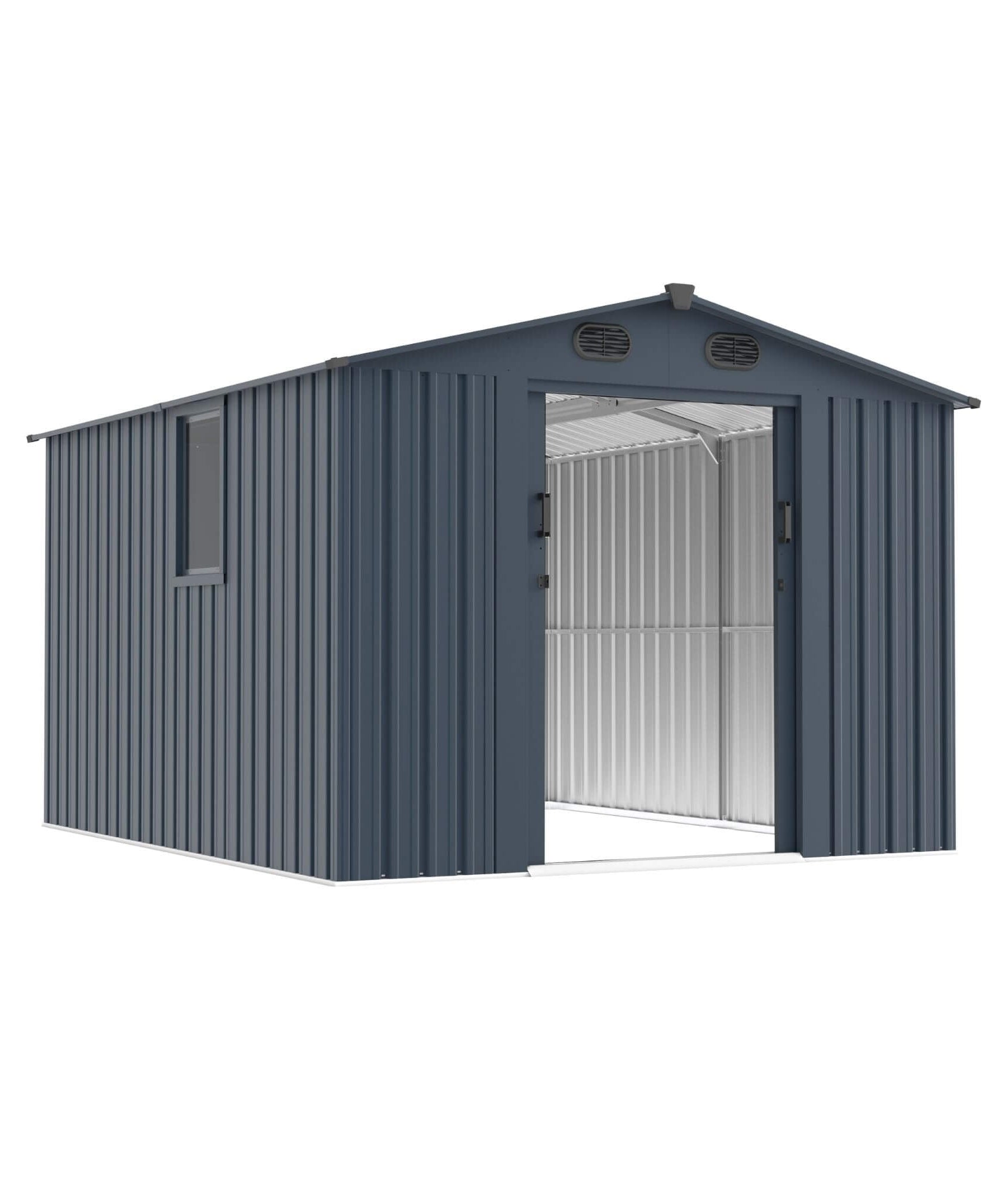 [08X10FT] Alora Large Outdoor Metal Storage Tool Shed With Window And Lockable Doors (SAK32987)