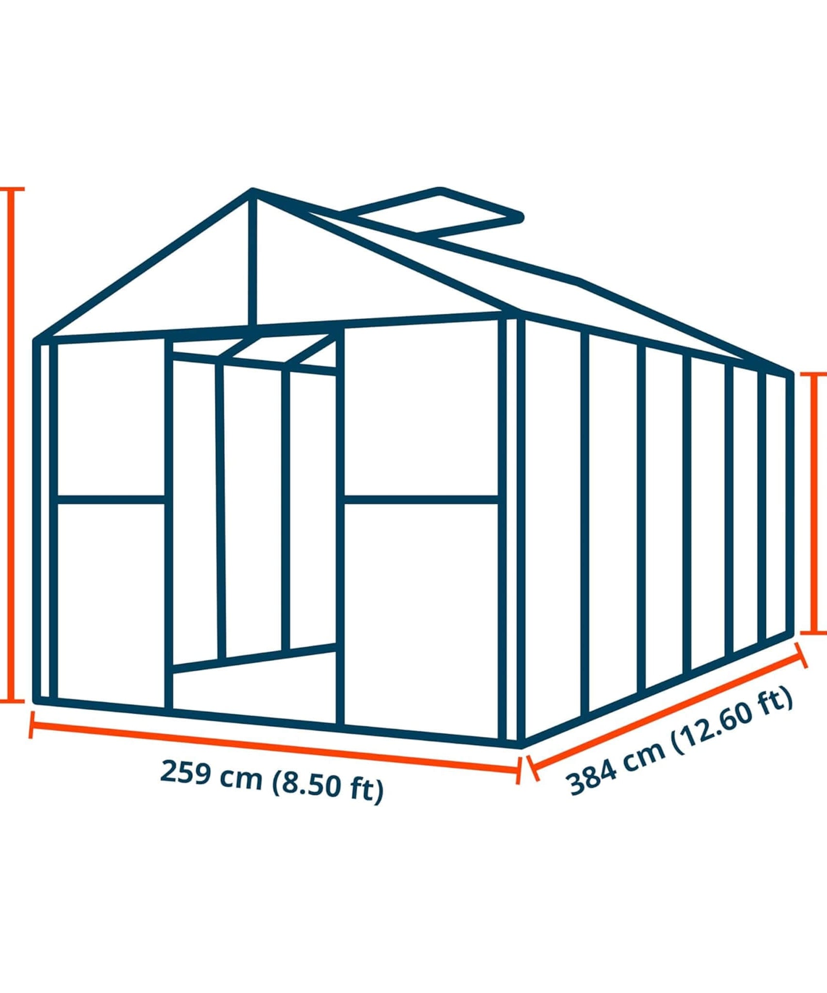 [08X12FT] Heavy-Duty Polycarbonate Outdoor Greenhouse With Aluminum Frame And Sliding Doors (SAK90426)