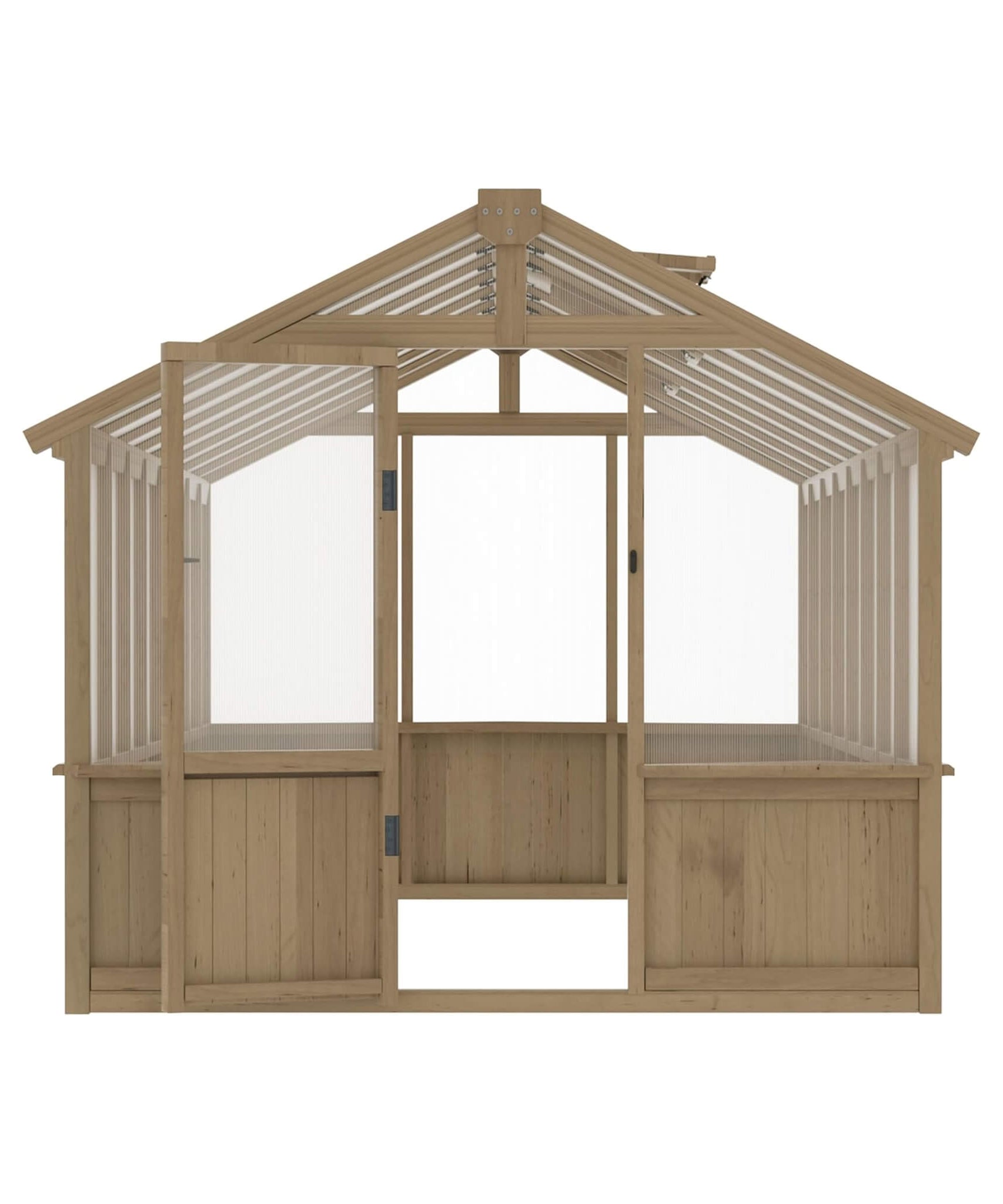 [08X16FT] Large Heavy-Duty Outdoor Wooden Greenhouse With 6MM Polycarbonate Panels And Vent Roof (SAK18467)