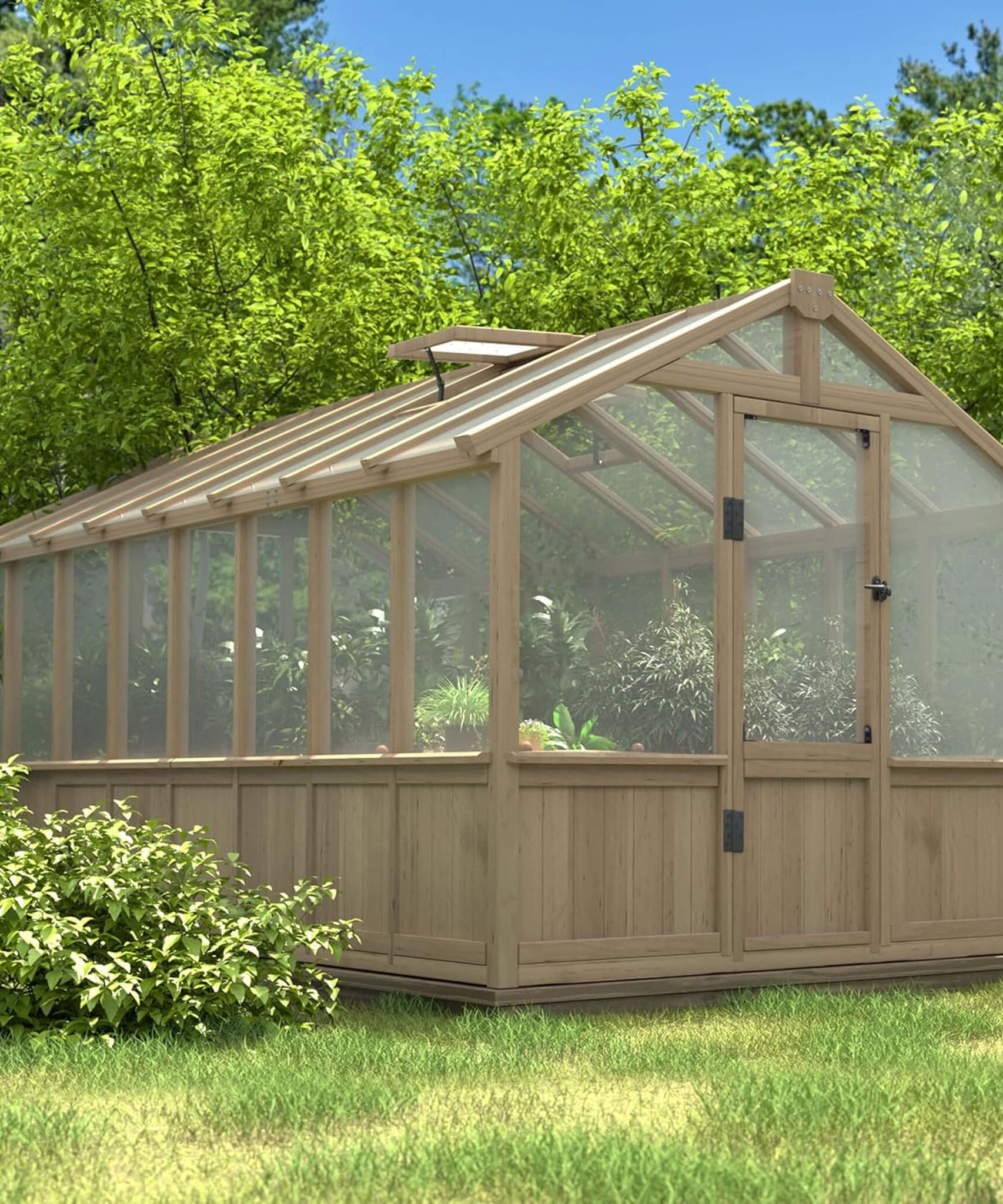 [08X16FT] Large Heavy-Duty Outdoor Wooden Greenhouse With 6MM Polycarbonate Panels And Vent Roof (SAK18467)