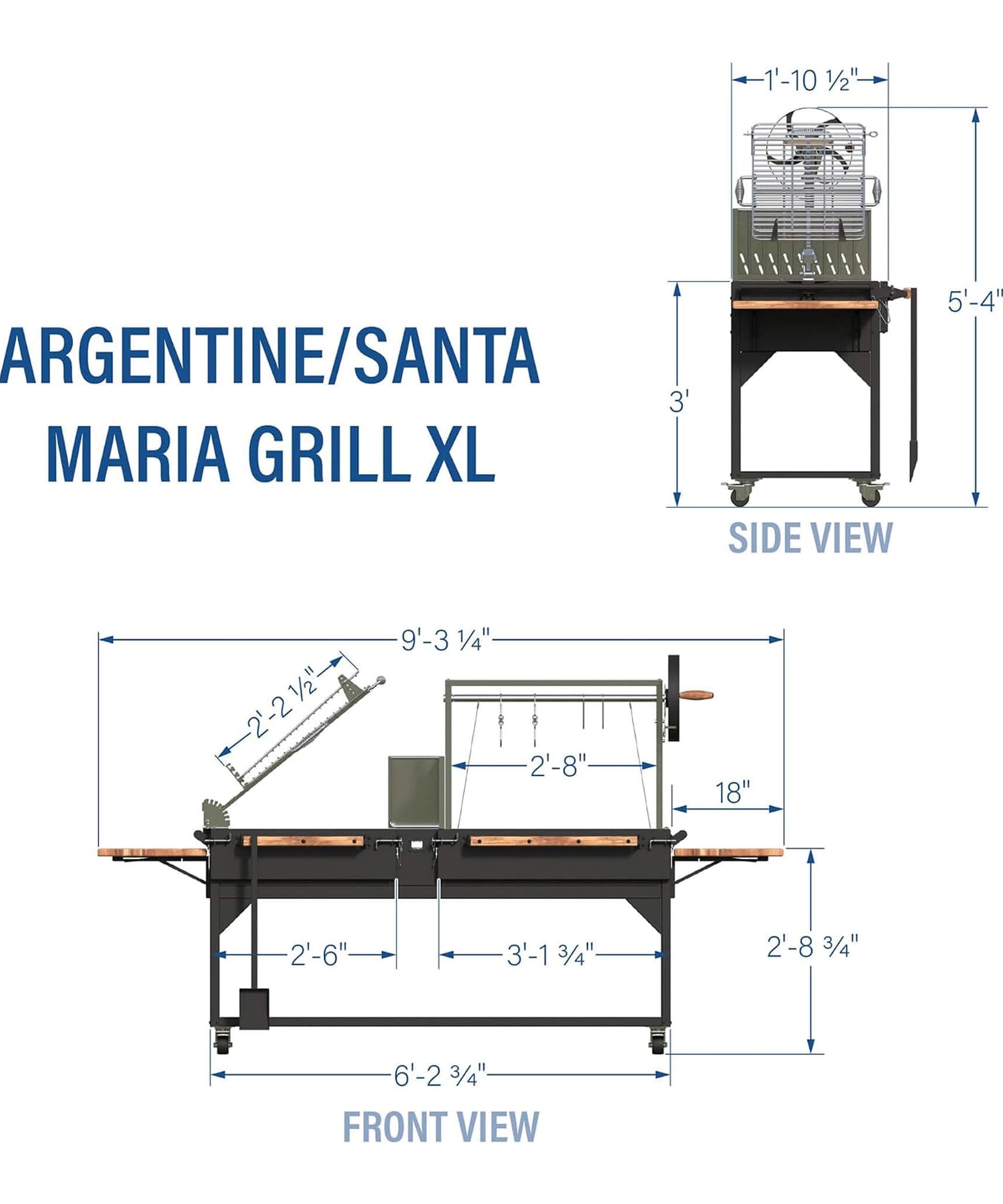 [09X02FT] Extra-Large Argentine Santa Maria Wood Fire And Charcoal BBQ Grill With Brasero (SAK75186)