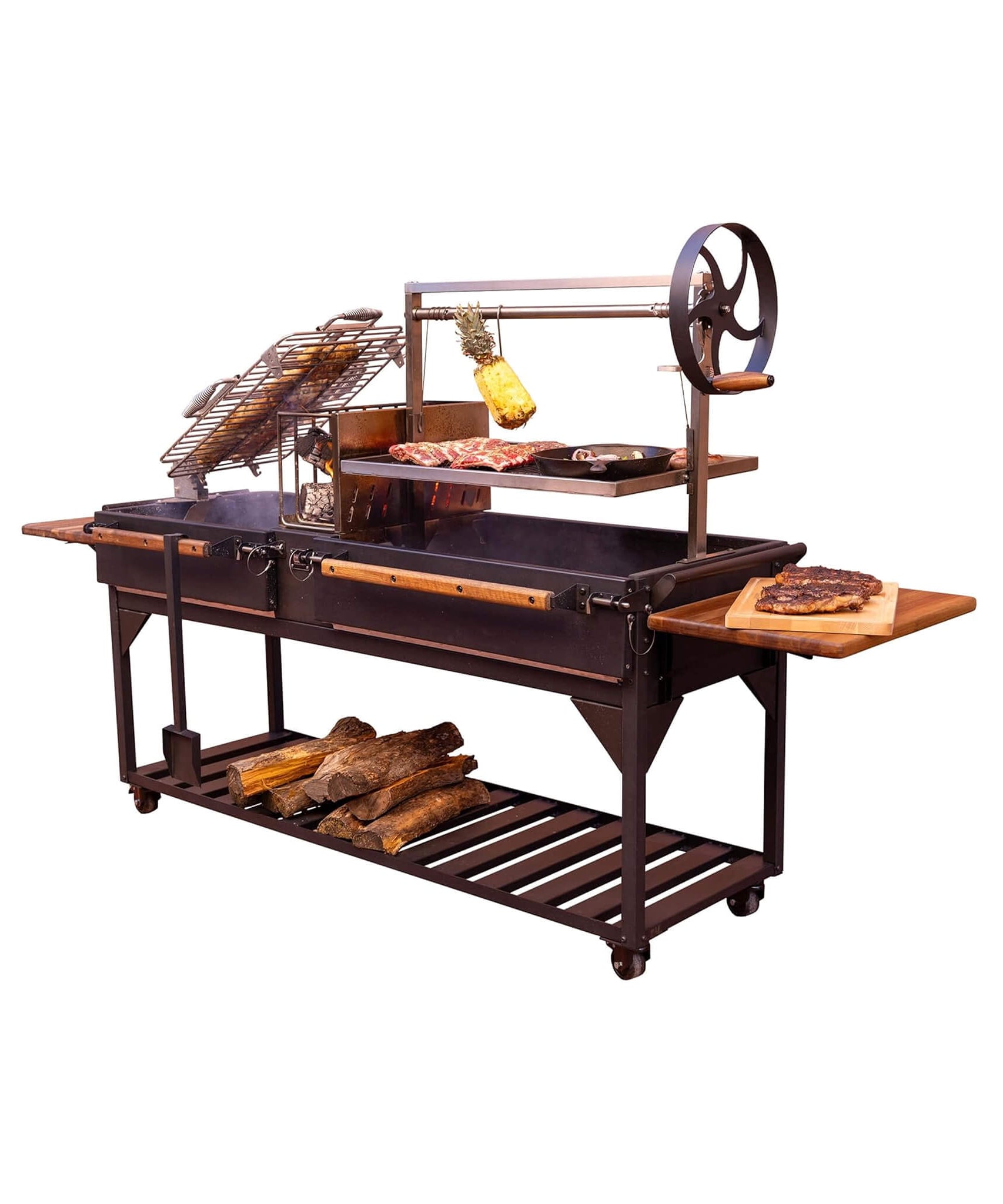 [09X02FT] Extra-Large Argentine Santa Maria Wood Fire And Charcoal BBQ Grill With Brasero (SAK75186)