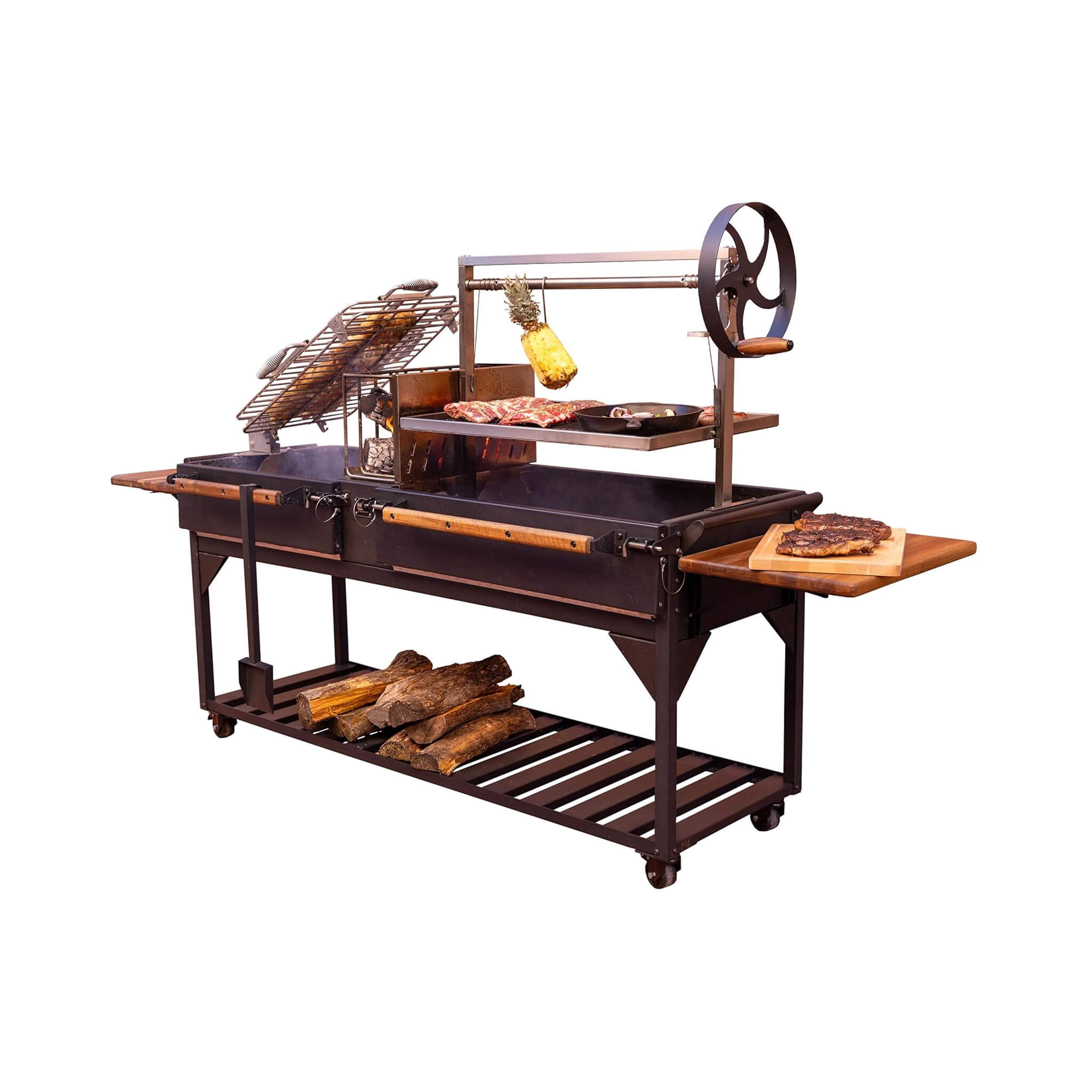 [09X02FT] Extra-Large Argentine Santa Maria Wood Fire And Charcoal BBQ Grill With Brasero (SAK75186)