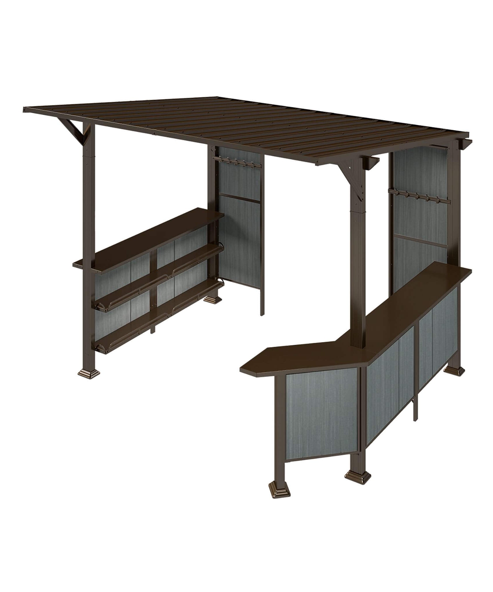 [09X10FT] Alora Premium Outdoor Hardtop Grill Gazebo With Shelves (SAK90431)