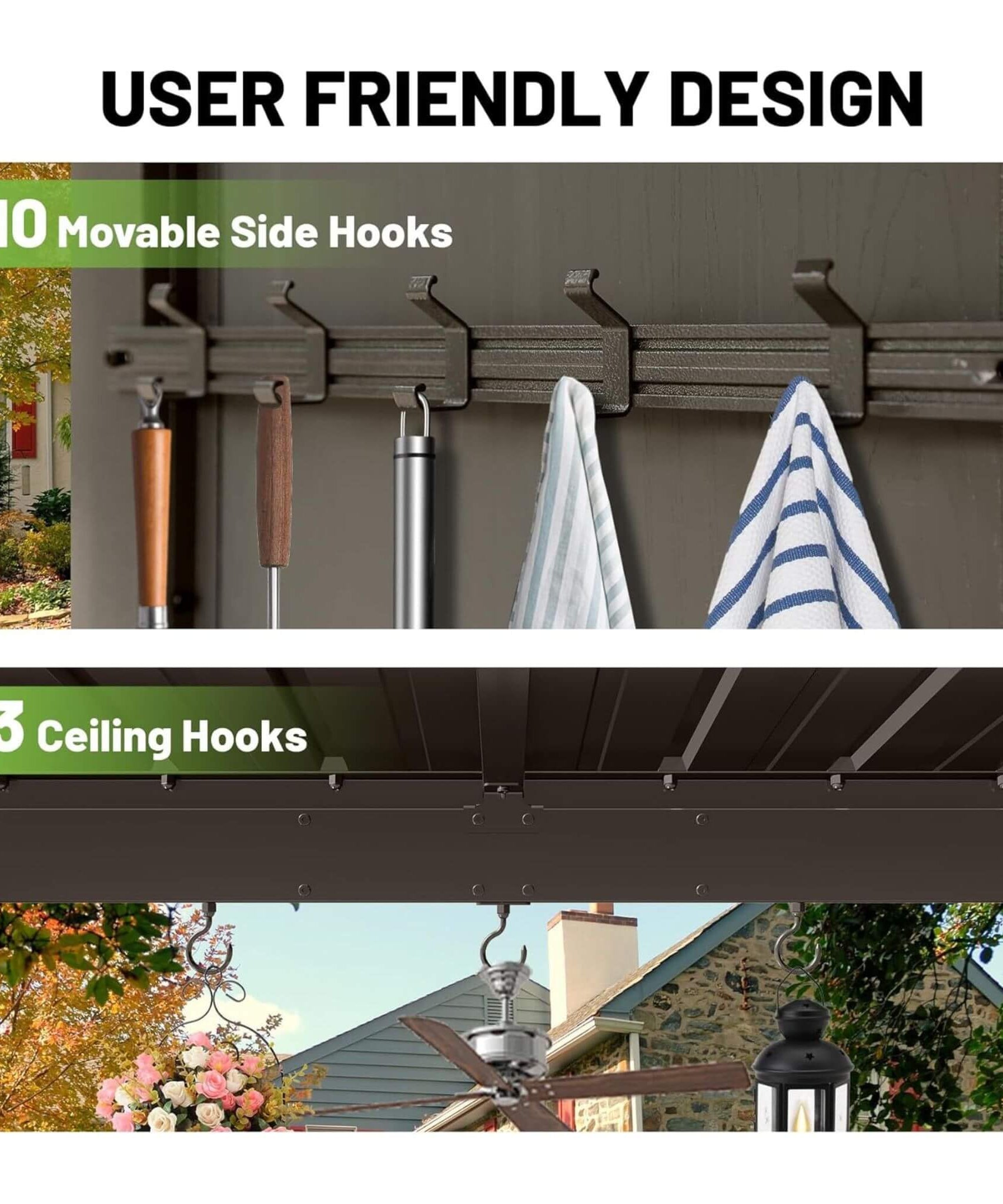 [09X10FT] Alora Premium Outdoor Hardtop Grill Gazebo With Shelves (SAK90431)