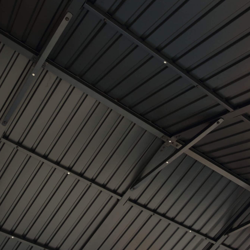 [09X11FT] Alora Heavy-Duty All-Weather Hardtop Wooden Carport Gazebo With Galvanized Steel Roof (SAK39187)