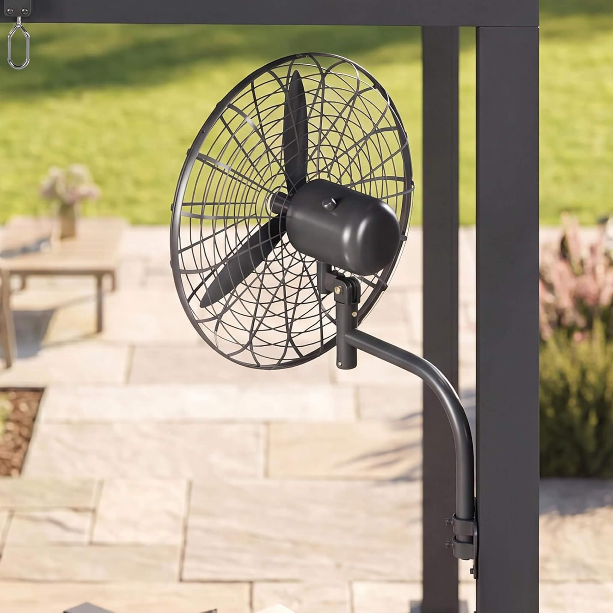 [09X12FT] Alora Premium Outdoor Electric Motorized Louvered Pergola With Built-In LED Lights & Fan (SAK53841)