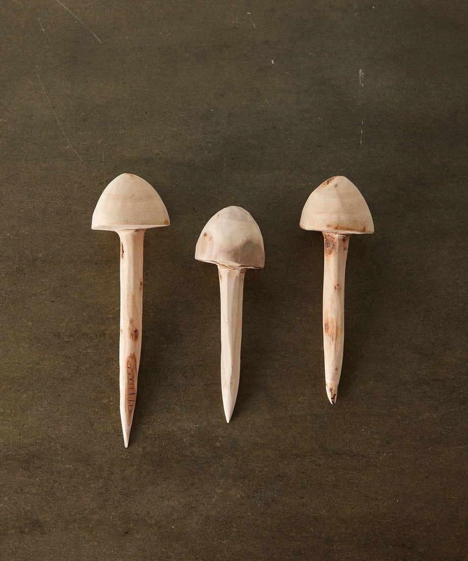 Wooden Mushroom Garden Stick