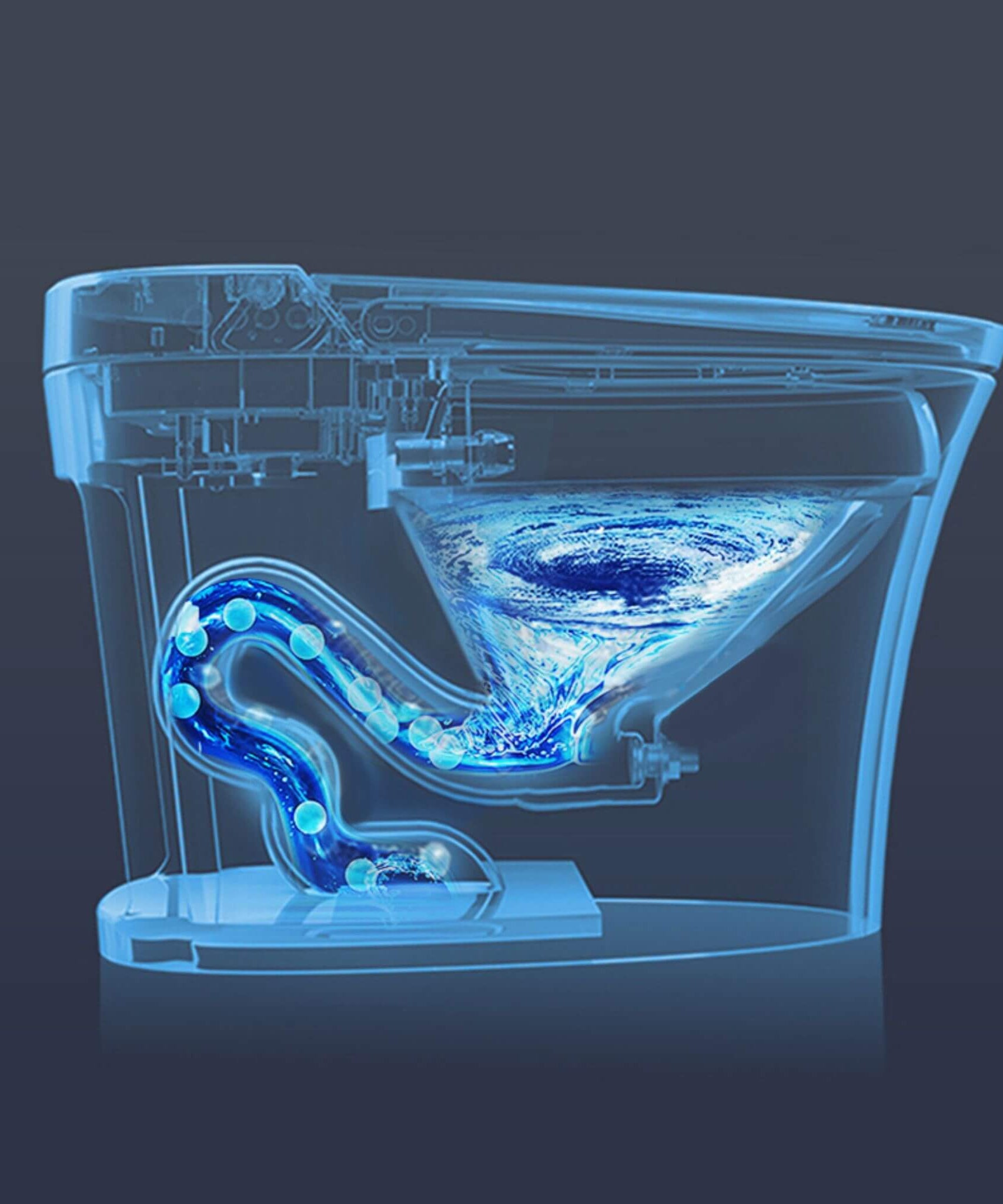 Nuvia 1/1.28 GPF Smart Compact Dual Flush Tankless Toilet Bidet Combo With Self-Cleaning Nozzle And Foot Sensor Flush (SAK58021)
