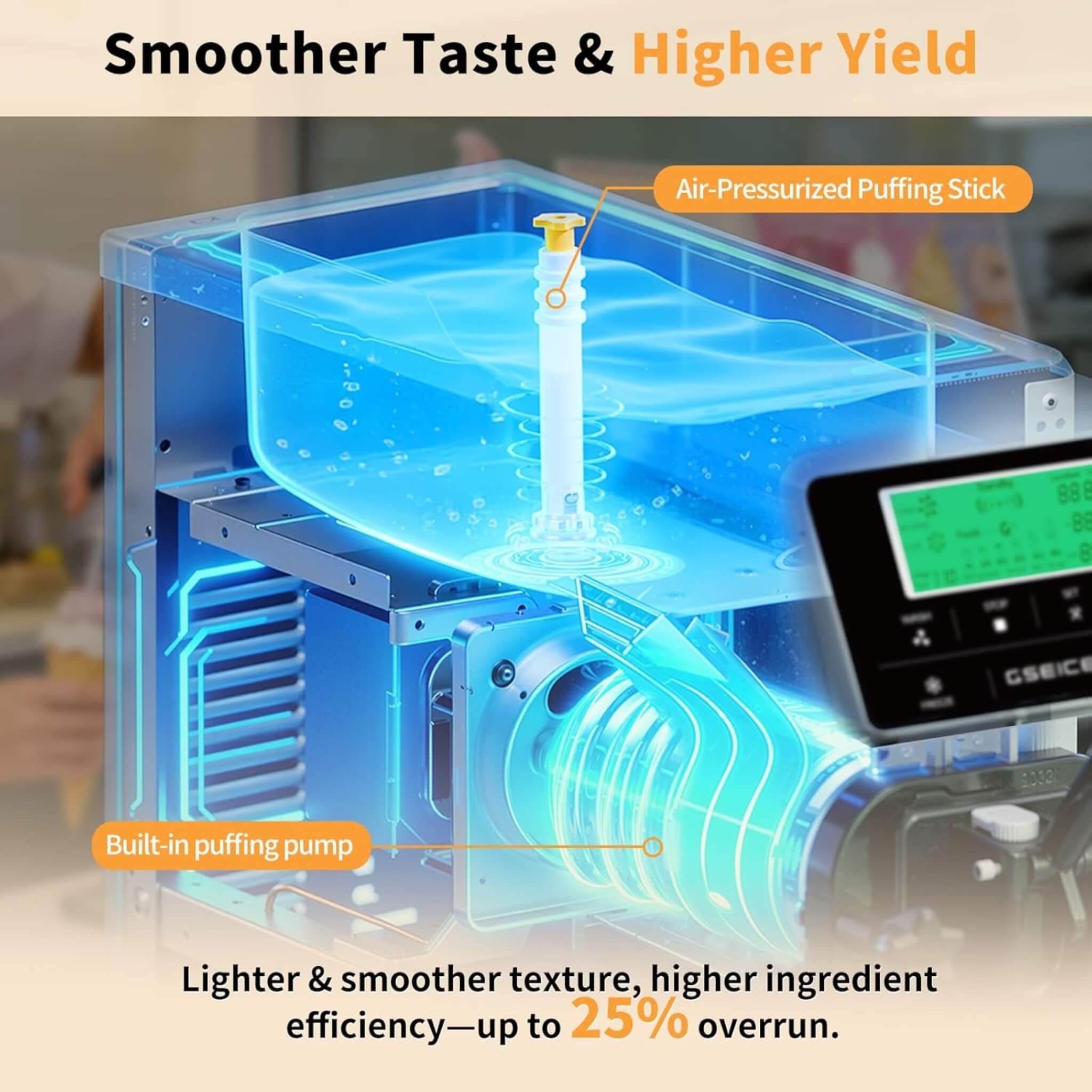 1.6-Gal Single-Flavor Soft Serve Ice Cream Maker With Pre Cool (SAK96024)